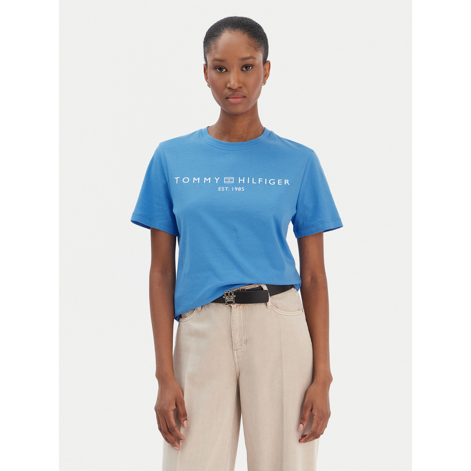 Tommy Hilfiger T-Shirt Logo WW0WW40276 Blau Regular Fit