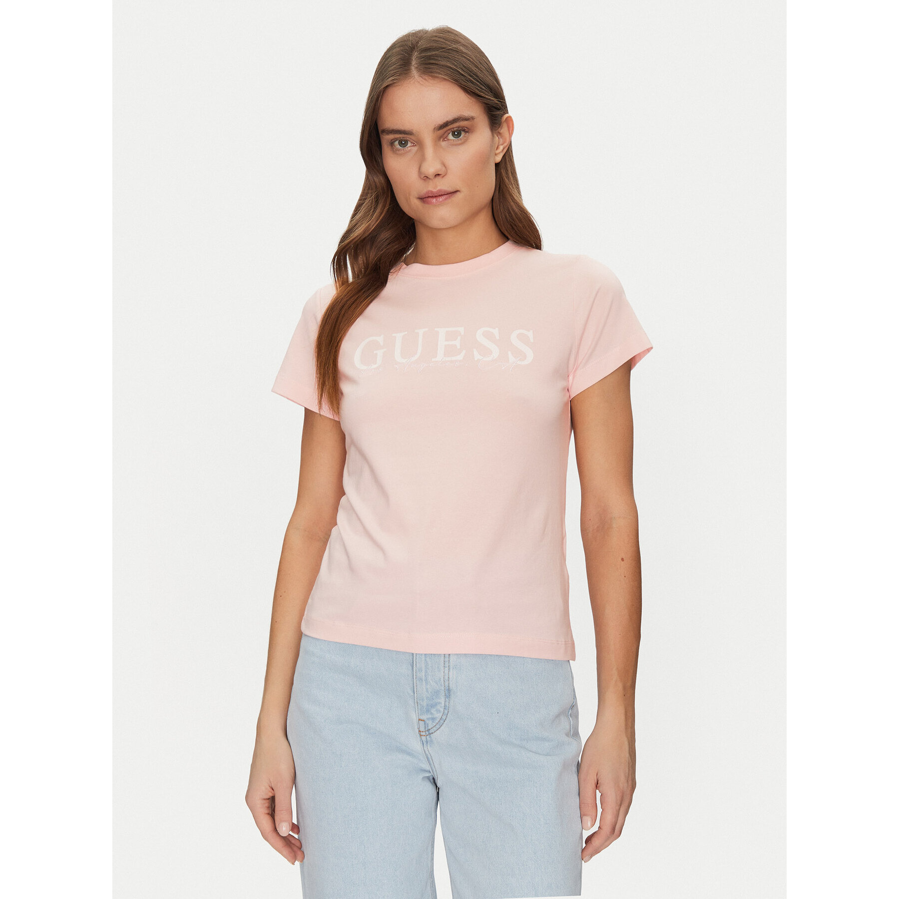 Guess Póló V5GI15 J1314 Rózsaszín Shirt Fit