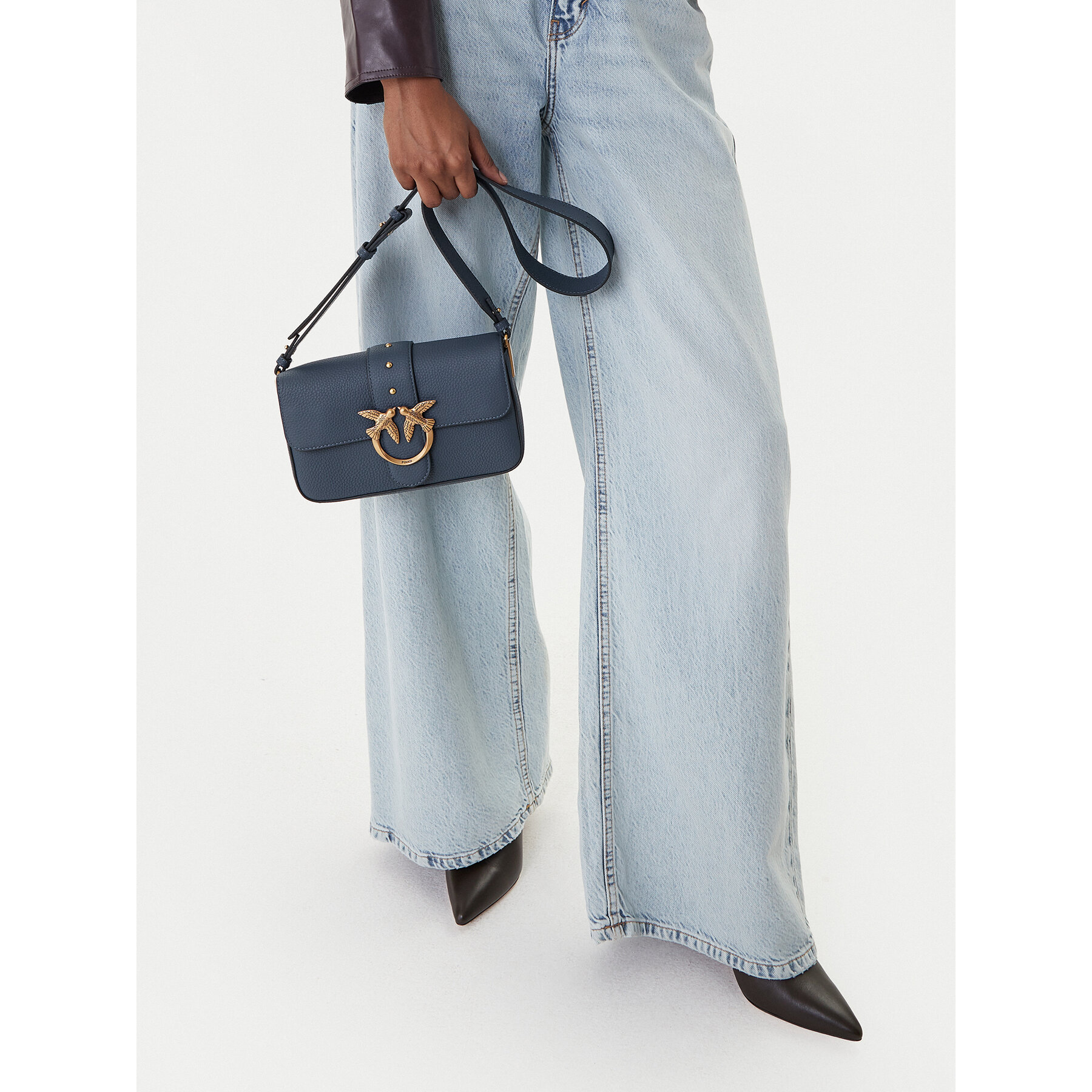 Borsetta PINKO Love One Mini Slouchy Fl Al 25-26 104340 A2OX Blu scuro