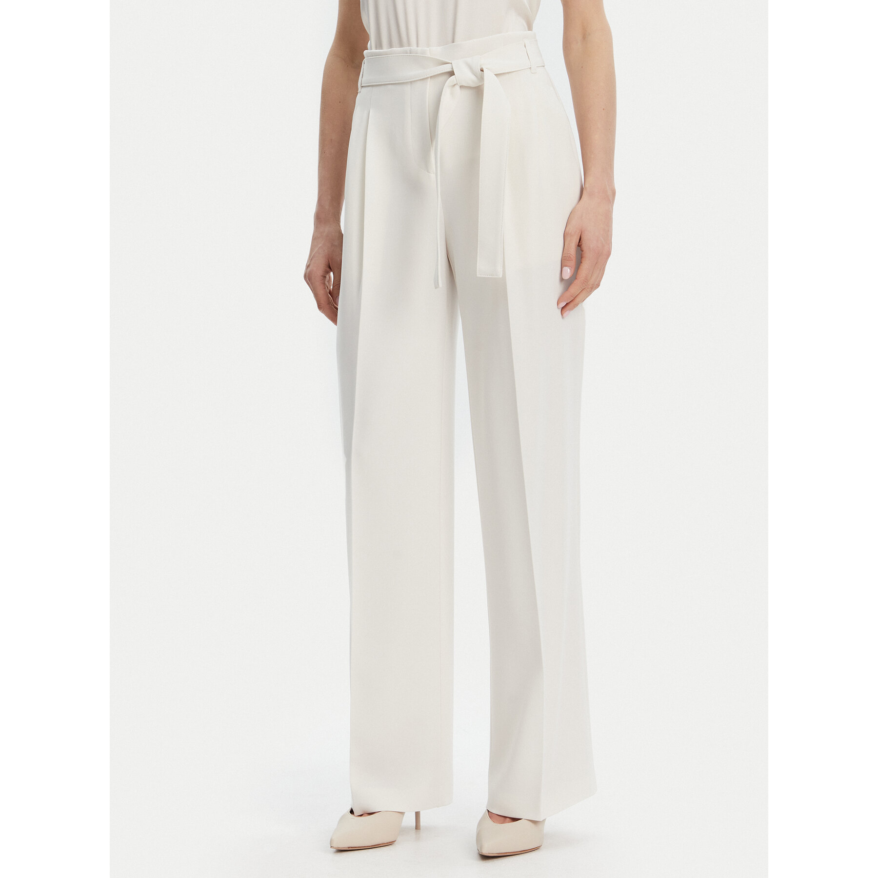 BOSS Stoffhose Tapiana 50479405 Écru Relaxed Fit