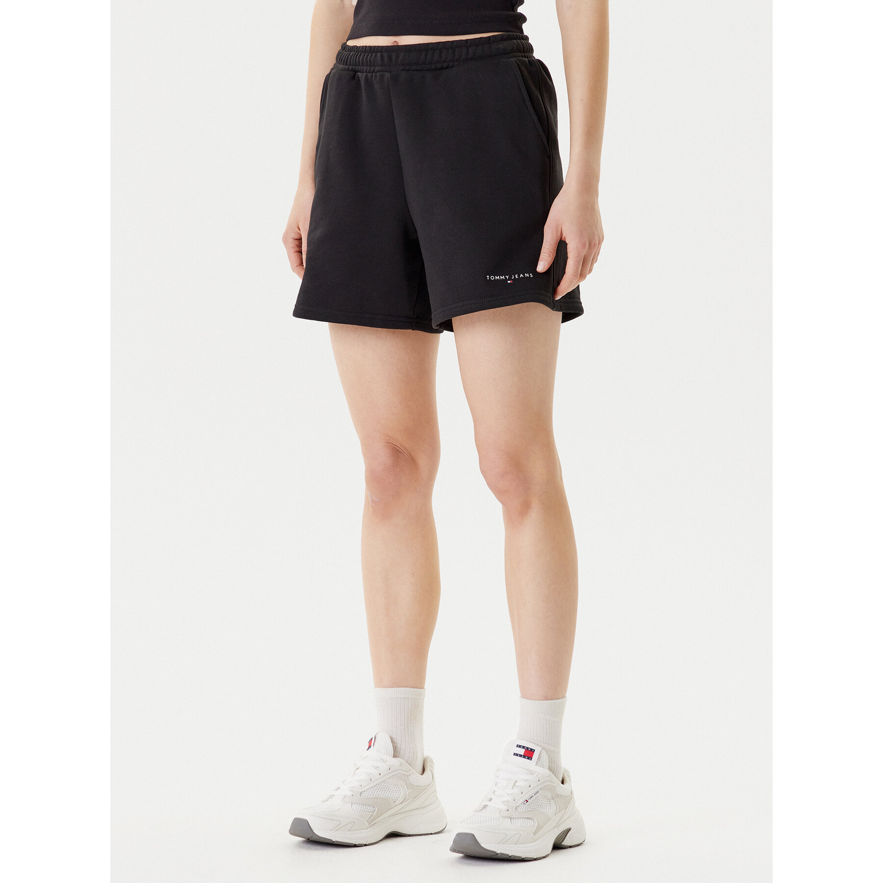 Tommy Jeans Sportshorts Linear DW0DW21152 Schwarz Relaxed Fit