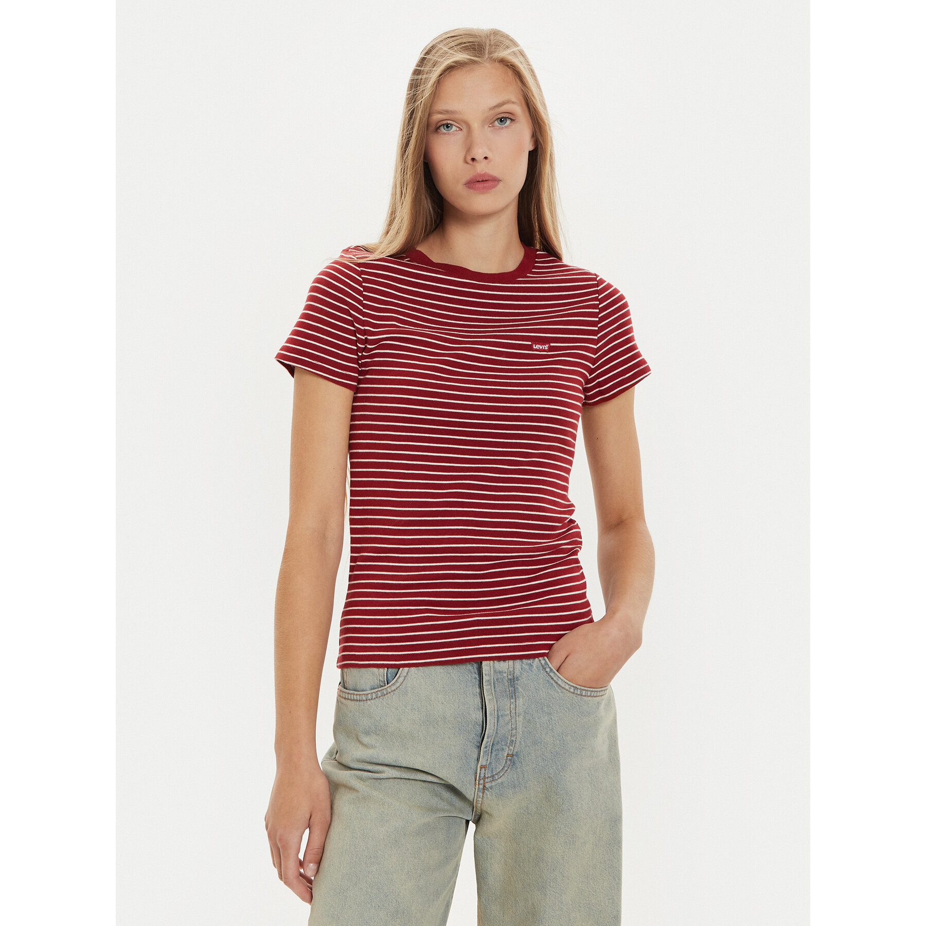 Levi's T-Shirt Essential Housemark 000KK-0005 Rot Slim Fit, Größe XS