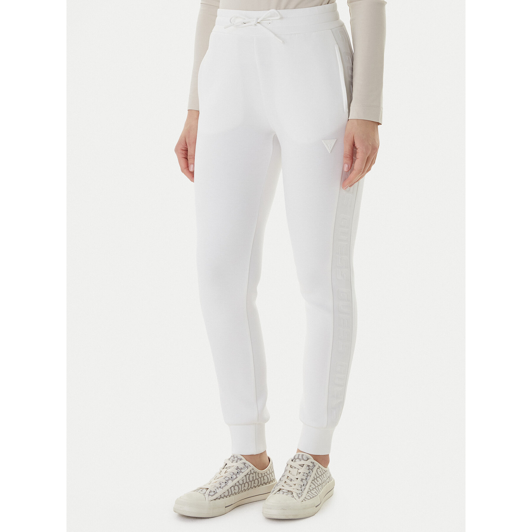 Guess Jogginghose V2YB18 K7UW2 Weiß Regular Fit