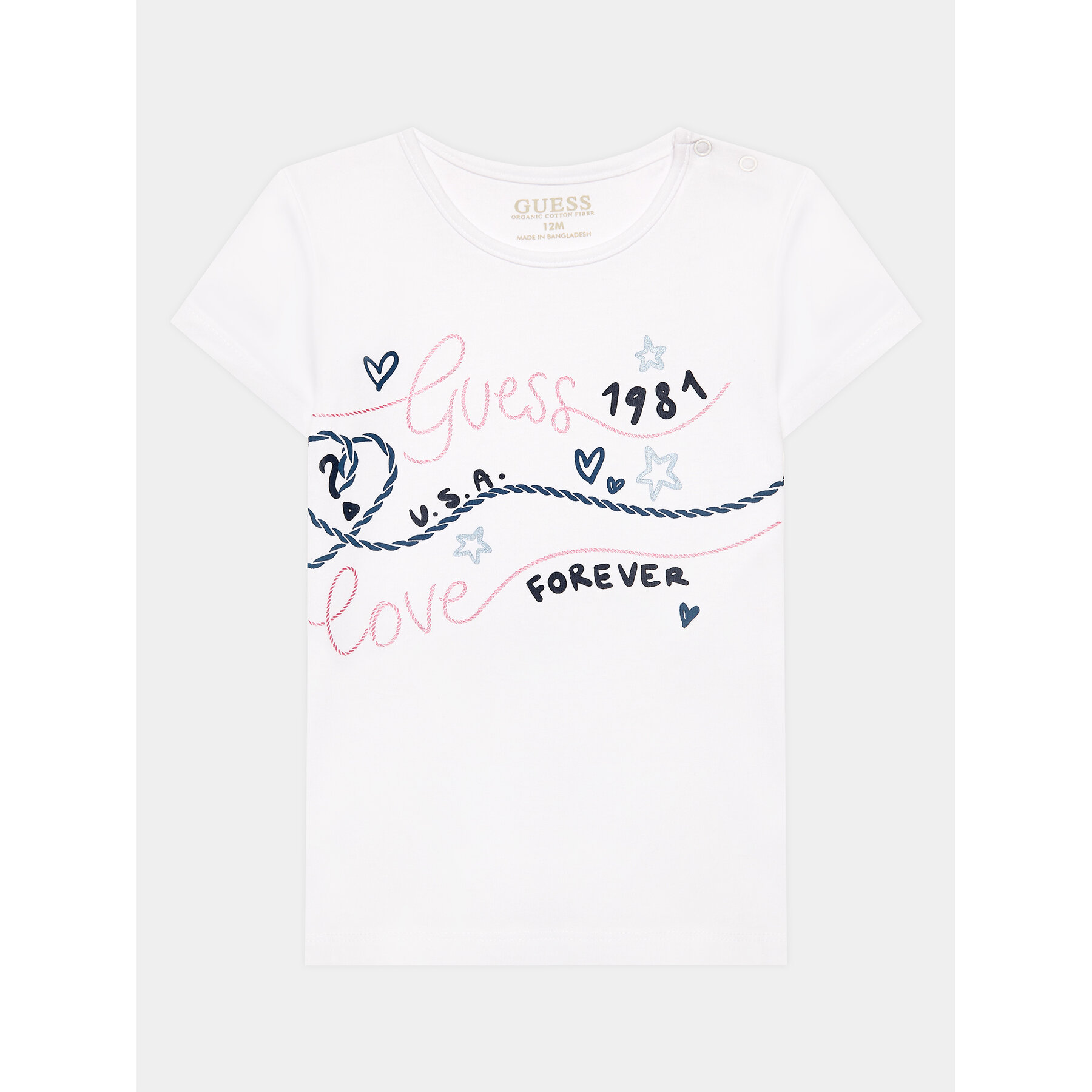 Guess T-Shirt A3GI02 K6YW1 Λευκό Regular Fit