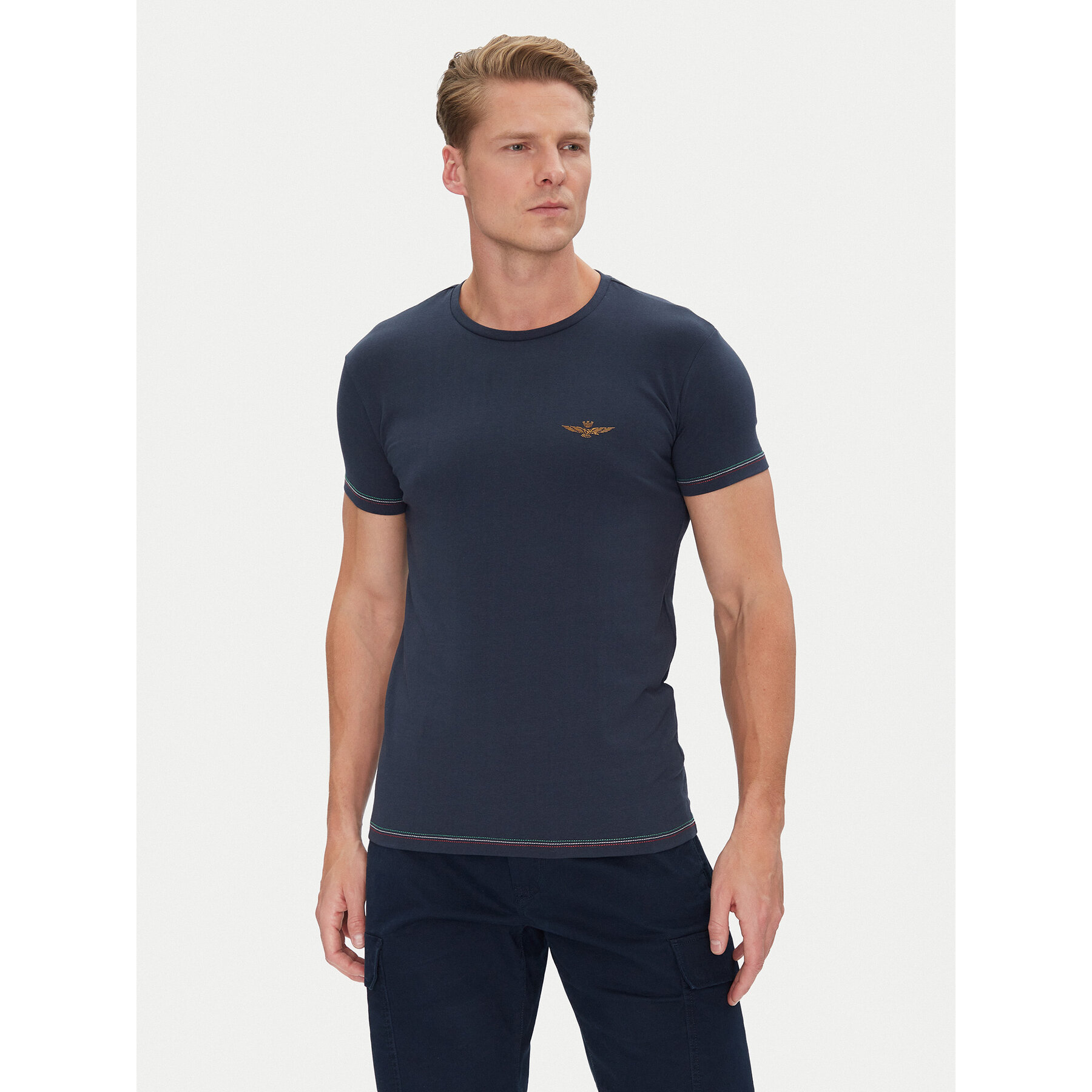 Aeronautica Militare Majica AM1UTI003 Mornarsko modra Regular Fit