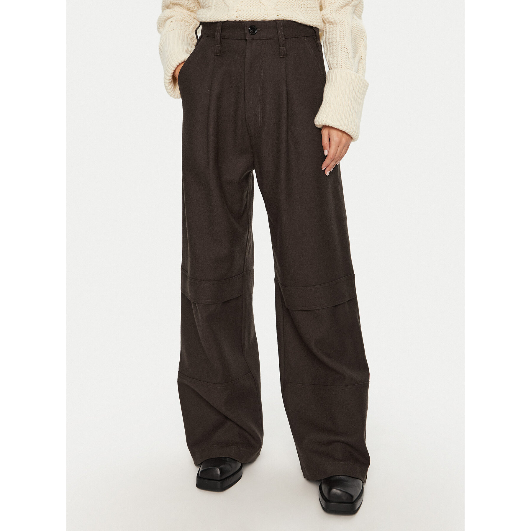 AMI Paris Stoffhose FTR305.WV0018 Braun Relaxed Fit