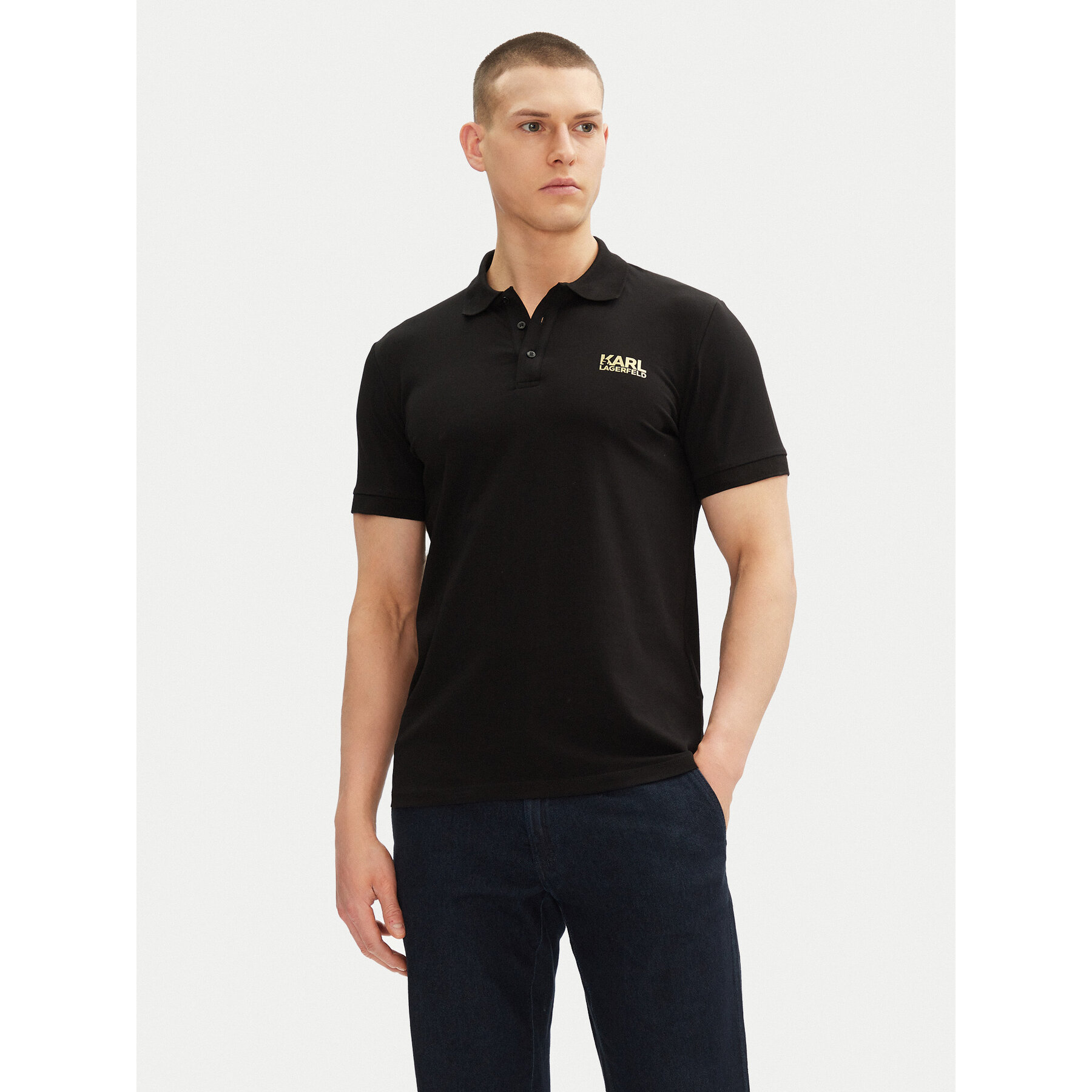 KARL LAGERFELD Polo 745088 552235 Μαύρο Regular Fit
