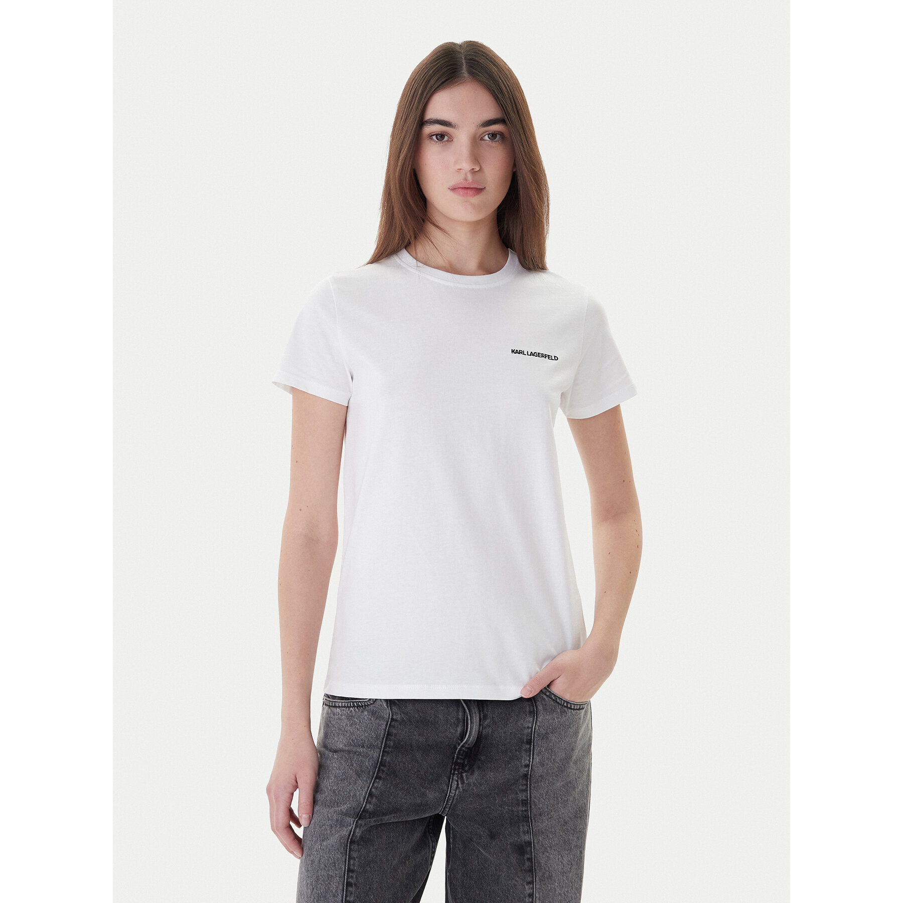 KARL LAGERFELD Majica A1W17019 Bela Regular Fit