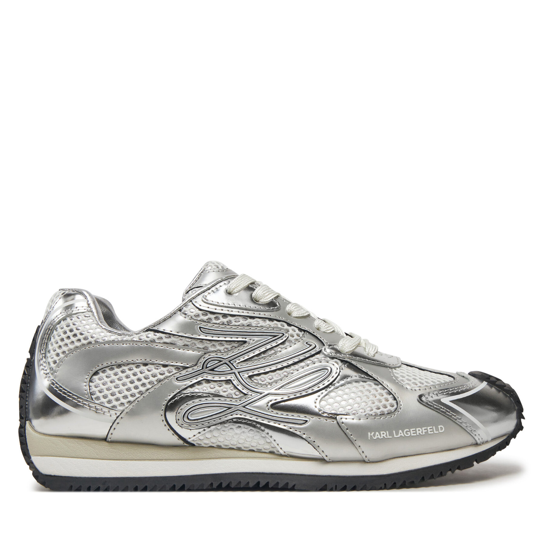 Sneakersy KARL LAGERFELD Velocette KL63925 Strieborná