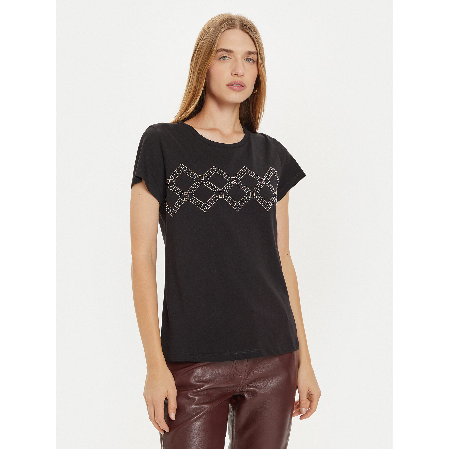 Liu Jo Sport T-shirt TF4209 J6040 Nero Regular Fit