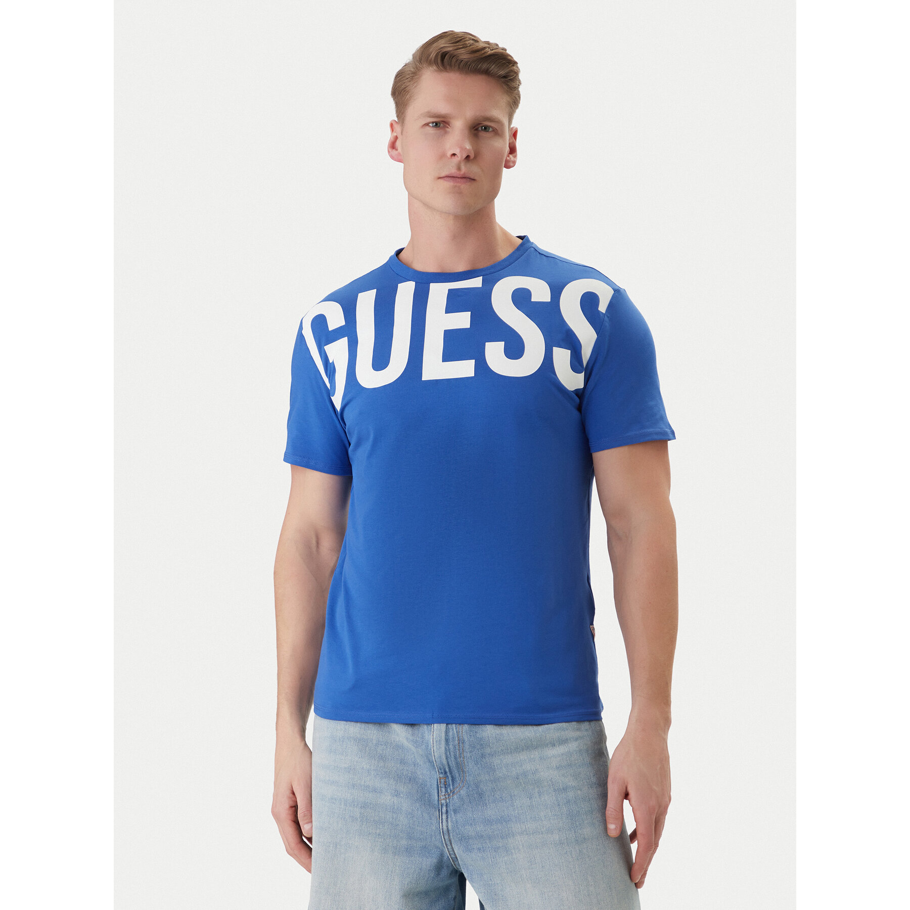 Guess Póló F6GI01 J1314 Kék Slim Fit