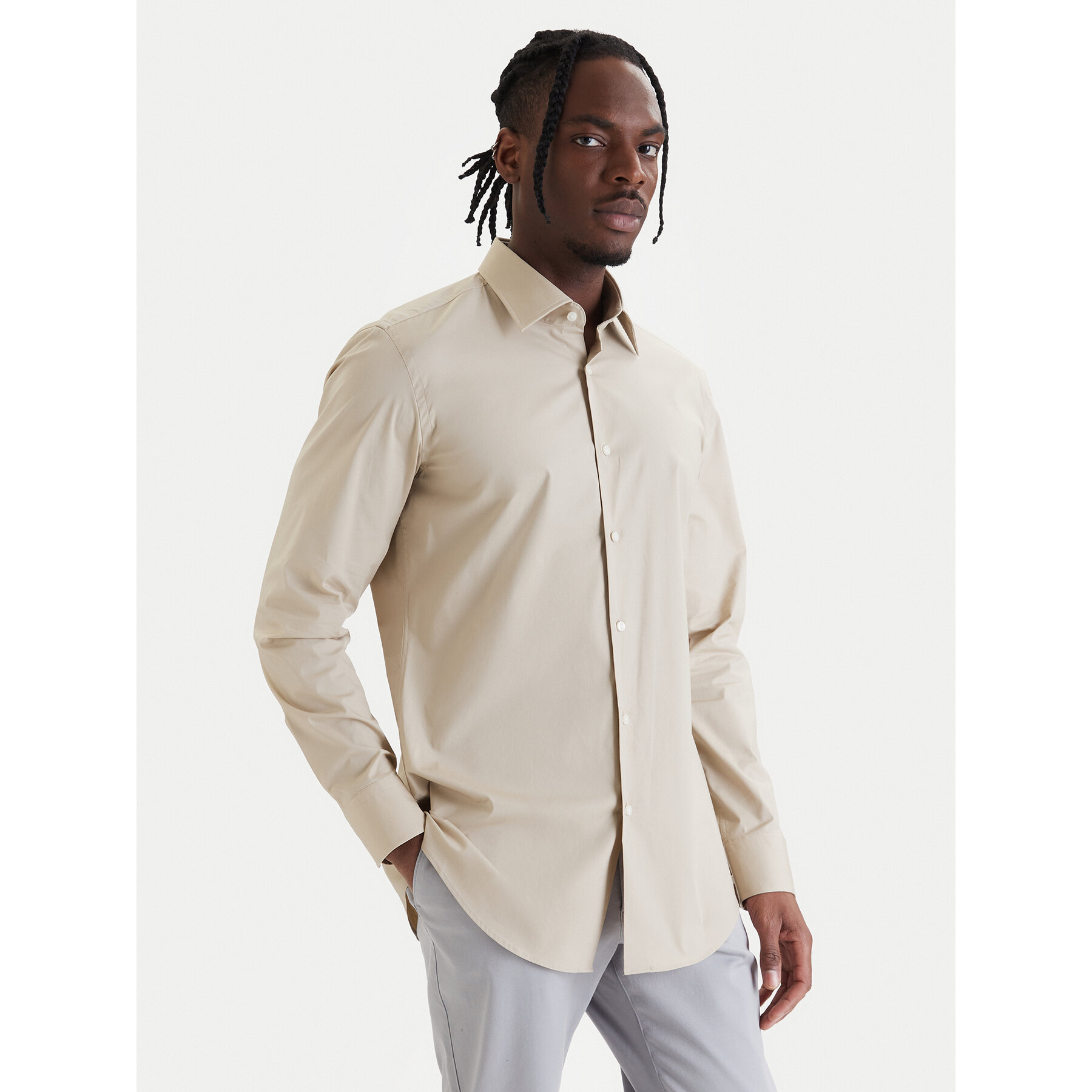 BOSS Hemd H-Hank-Kent-C1-214 50469345 Beige Slim Fit