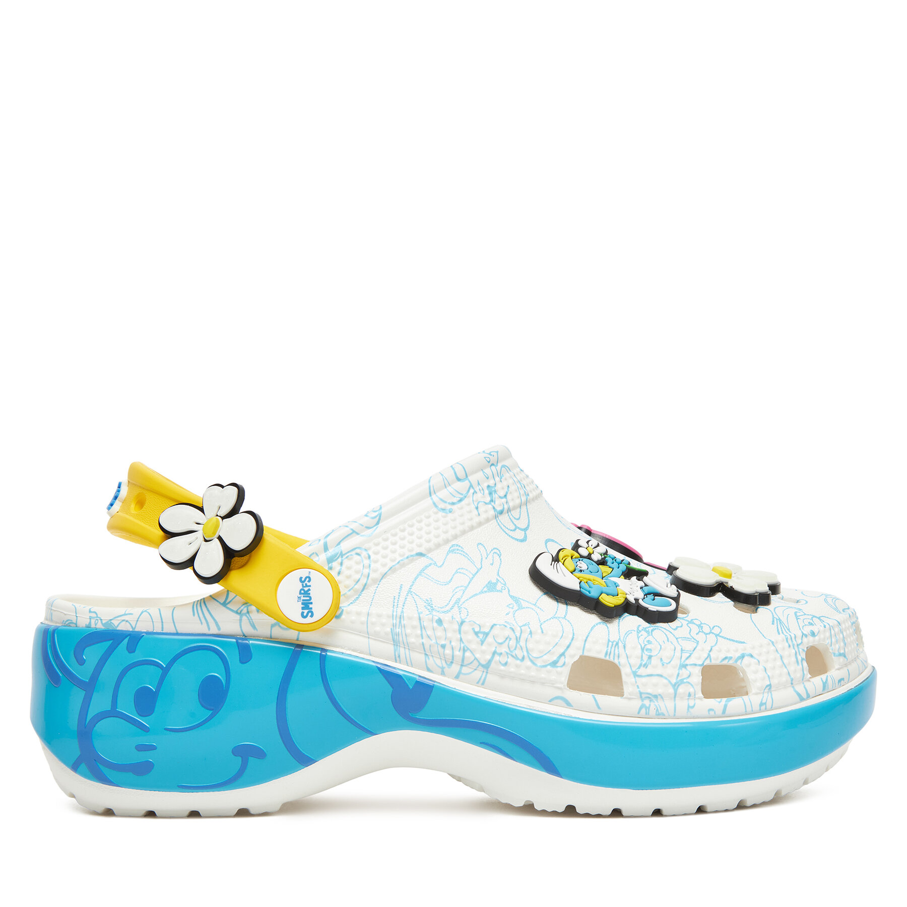 Dámske Šľapky Crocs, Rozmer: 34_35, Farebná, Smurfs Platform Clog 210822