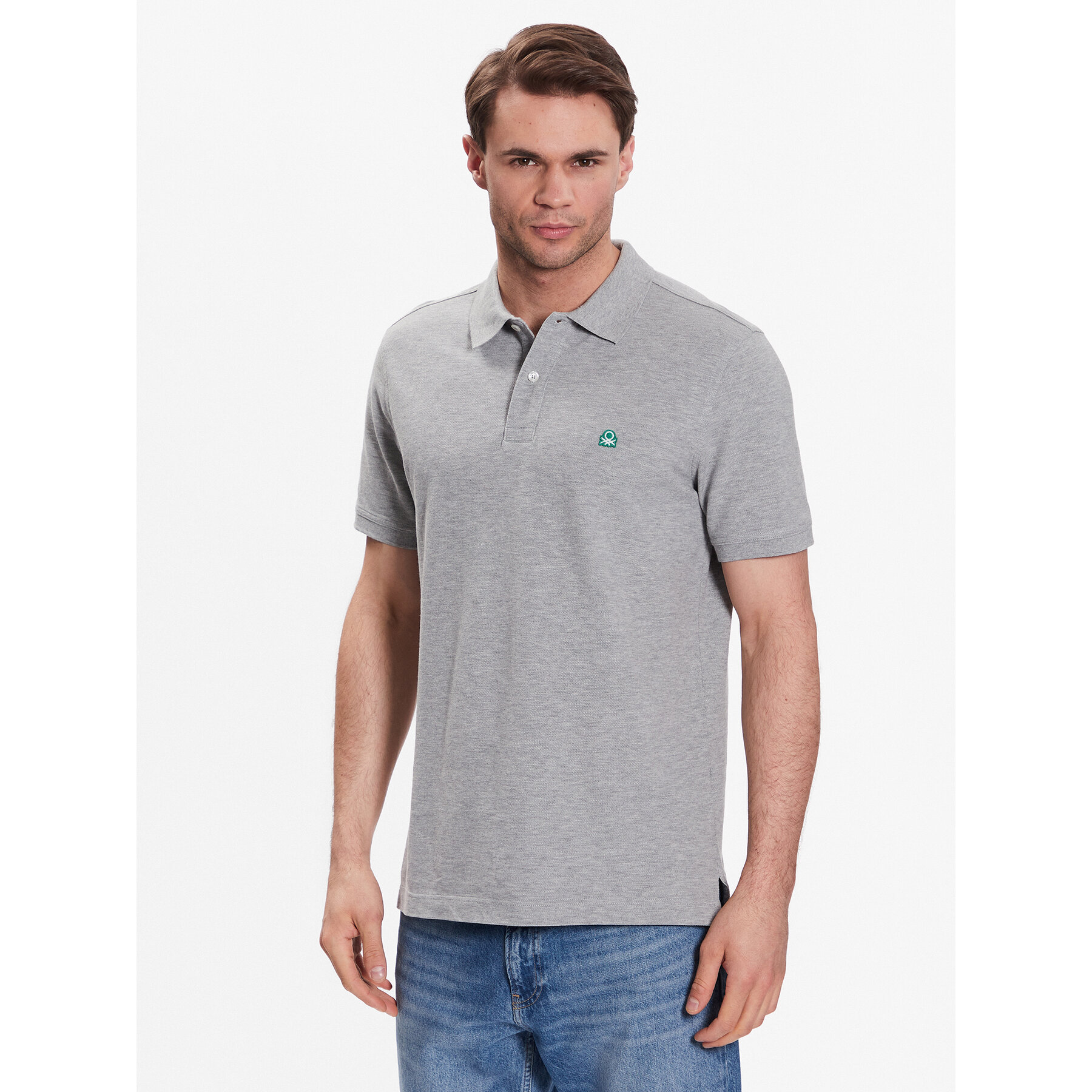 United Colors Of Benetton Polo majica 3089J3179 Siva Regular Fit