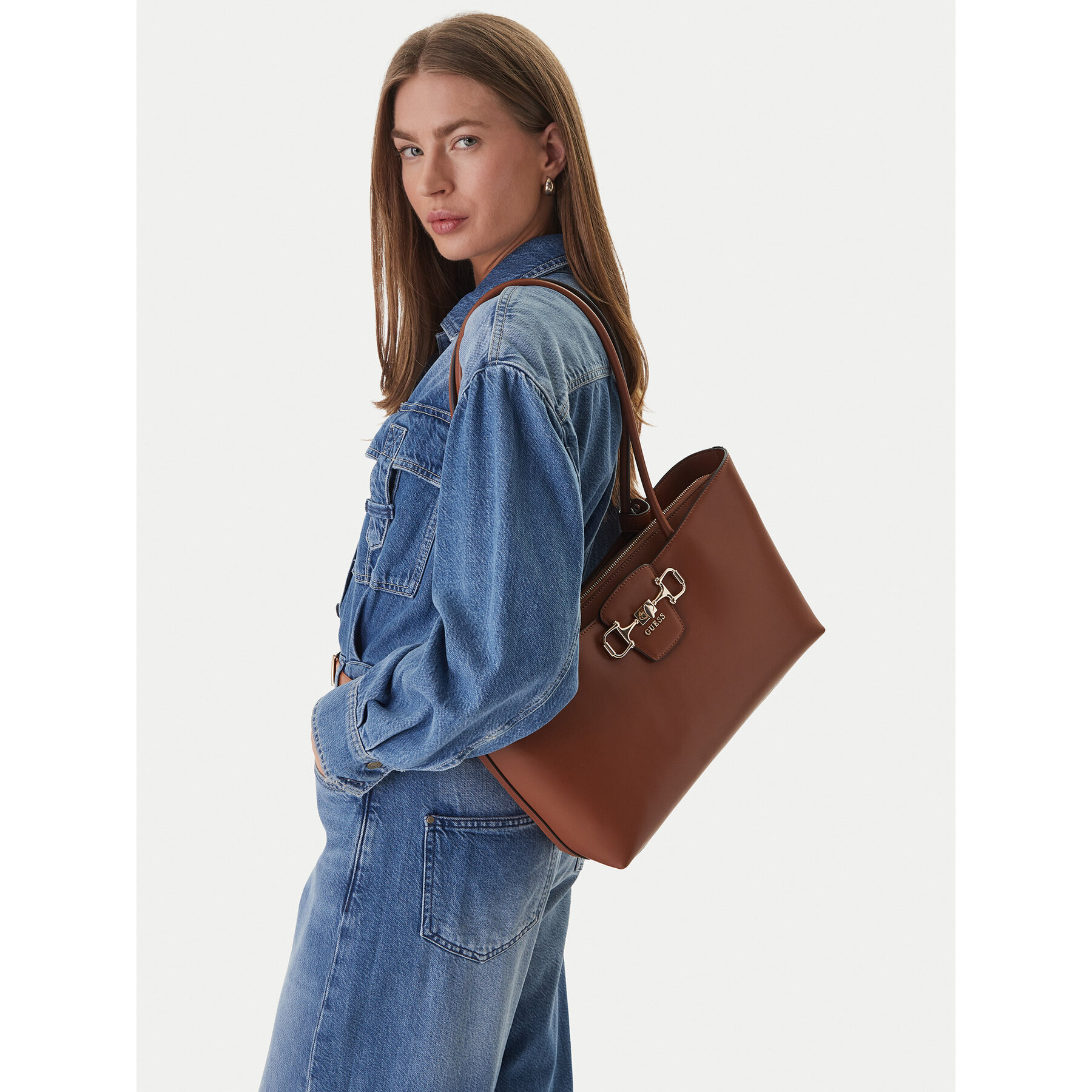 Geantă Guess Janie HWVG99 10230 Maro