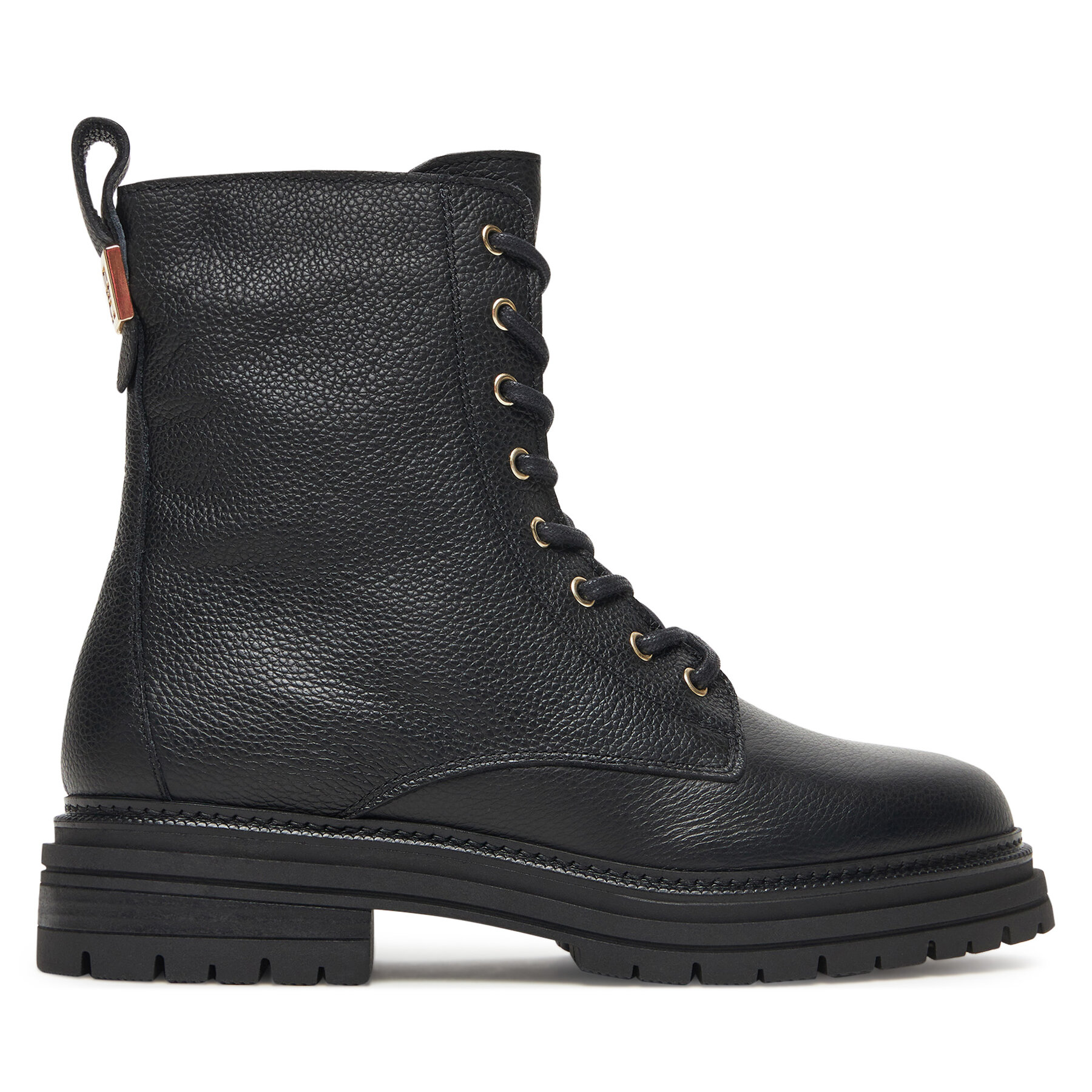 Bakancs Tommy Hilfiger Th Plaque Pebble Lace Boot Warm FW0FW08767 Fekete