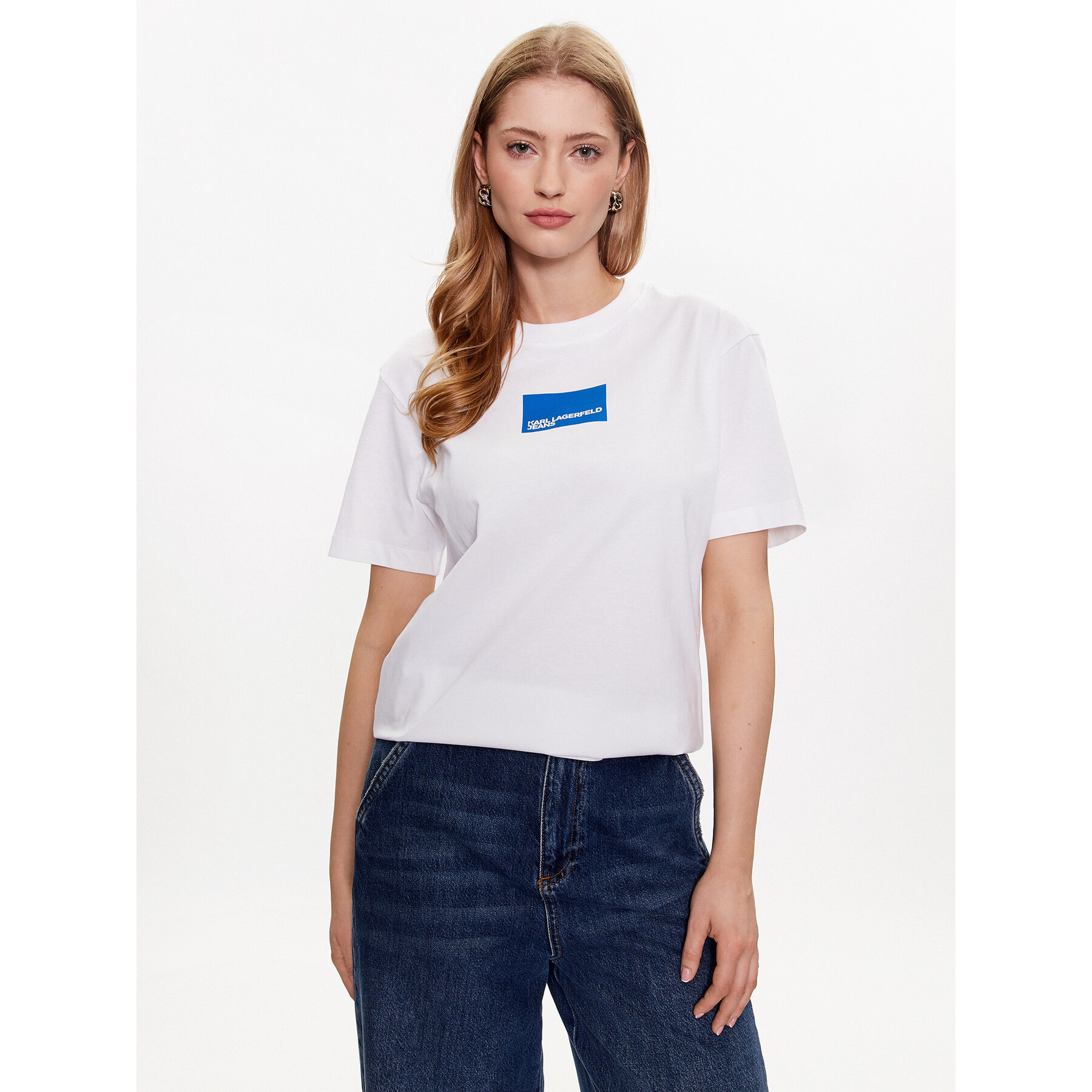 Karl Lagerfeld Jeans T-Shirt 231J1706 Λευκό Regular Fit