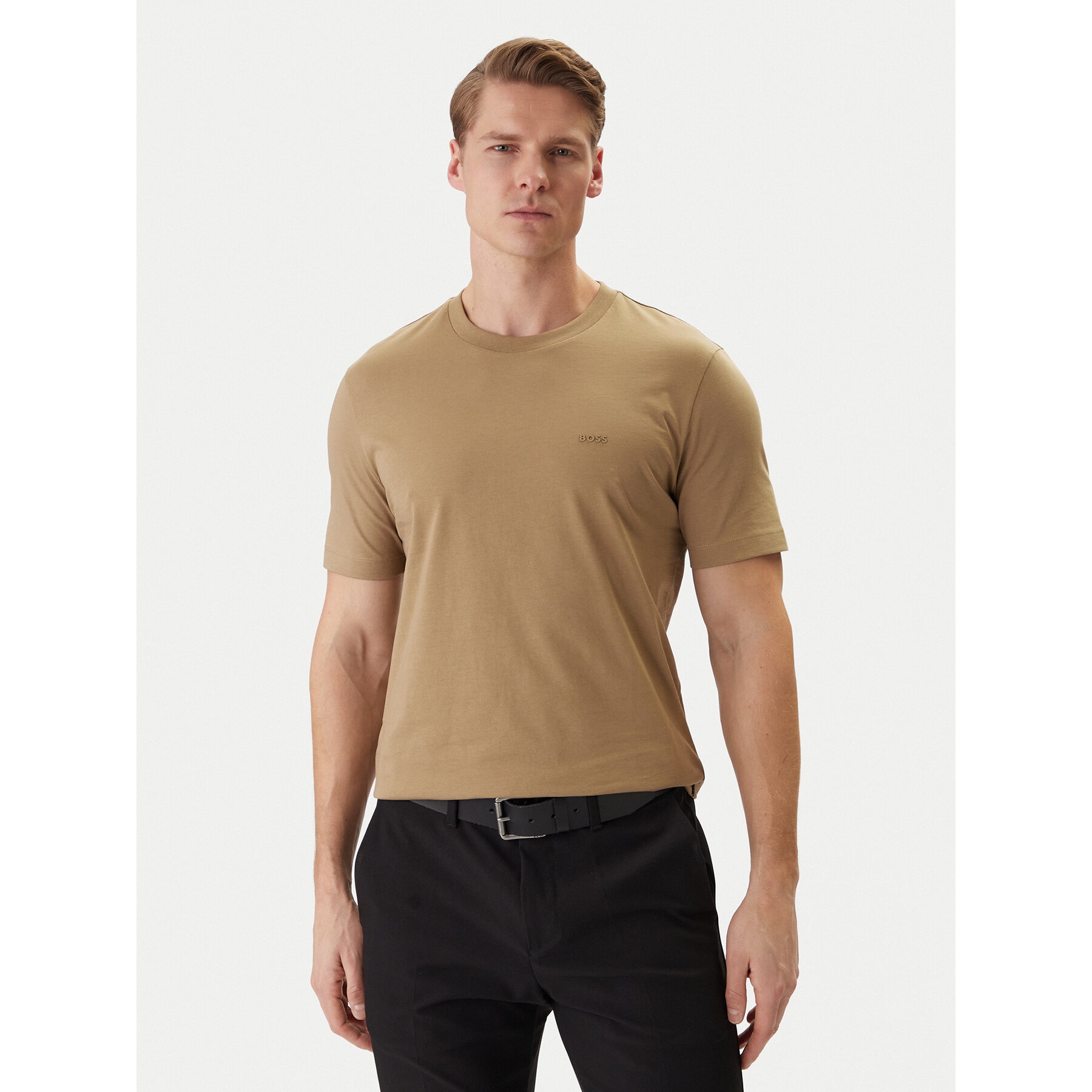 BOSS T-Shirt Thompson 01 50468347 Khakifarben Regular Fit