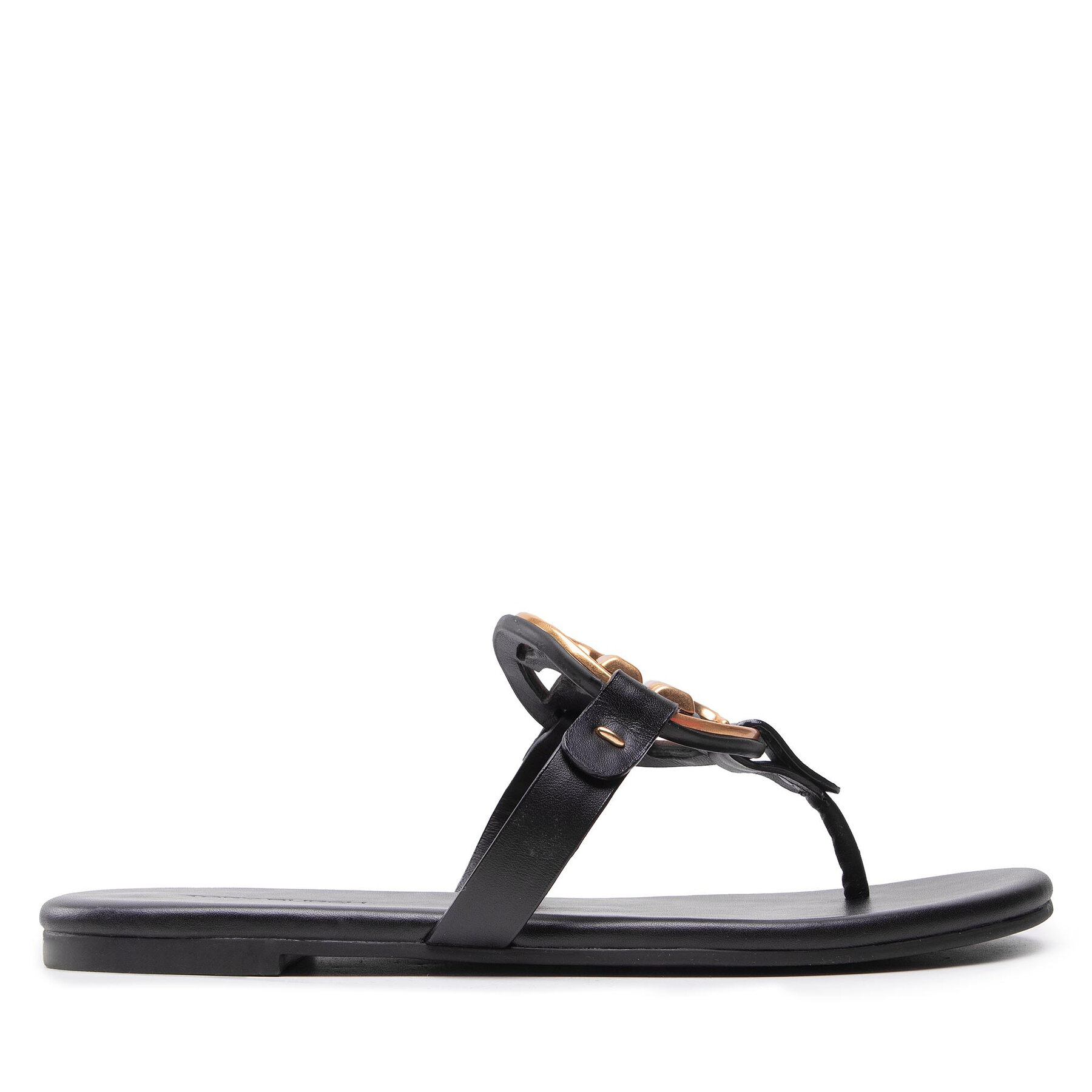 Damskie Japonki Tory Burch, Rozmiar 35.5 Czarny Metal Miller 136593