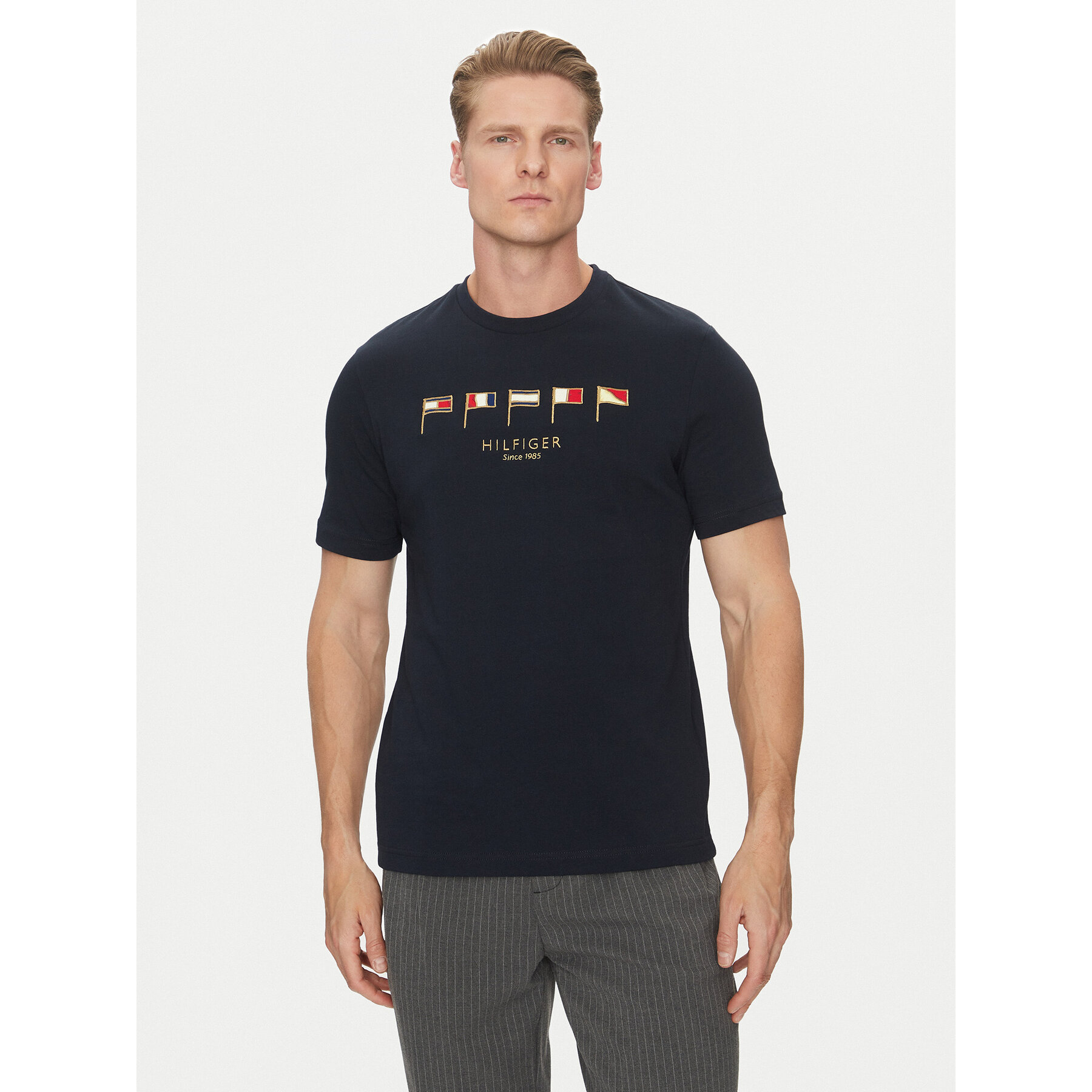 Tommy Hilfiger Póló Multi Flags MW0MW38616 Sötétkék Regular Fit