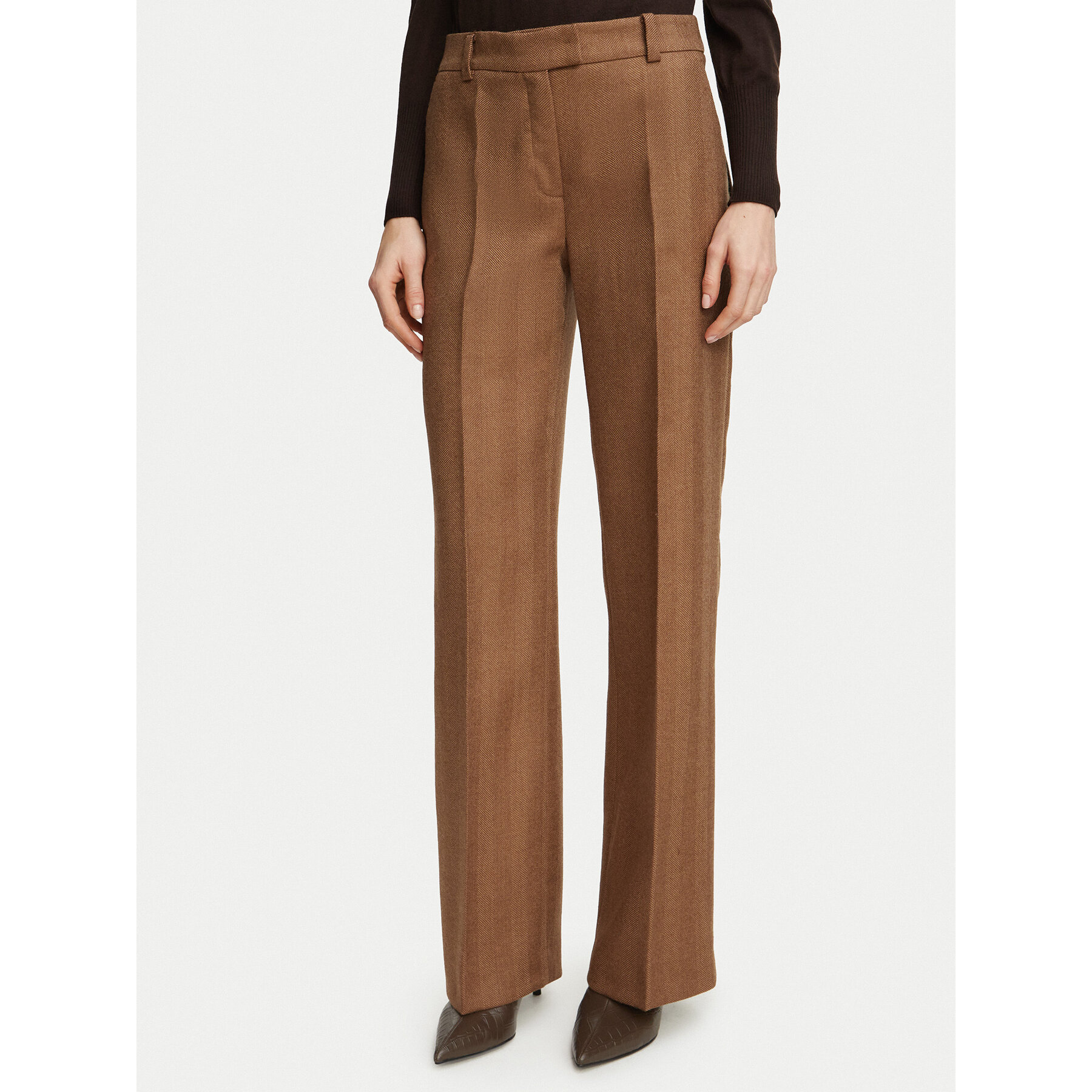 Luisa Spagnoli Stoffhose Optare 543566 Hellbraun Regular Fit