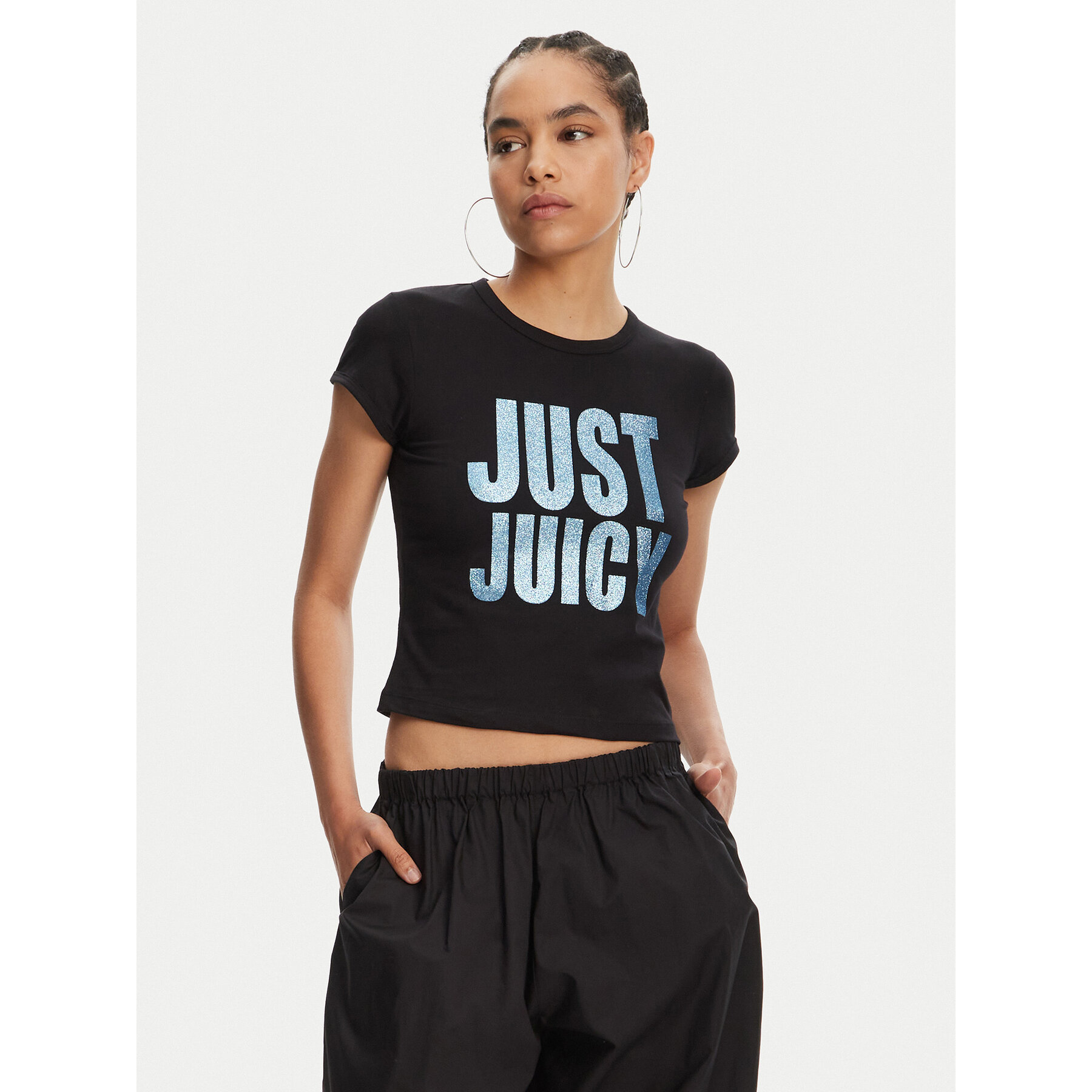 Juicy Couture Póló Just Juicy JCGCT125040 Fekete Slim Fit