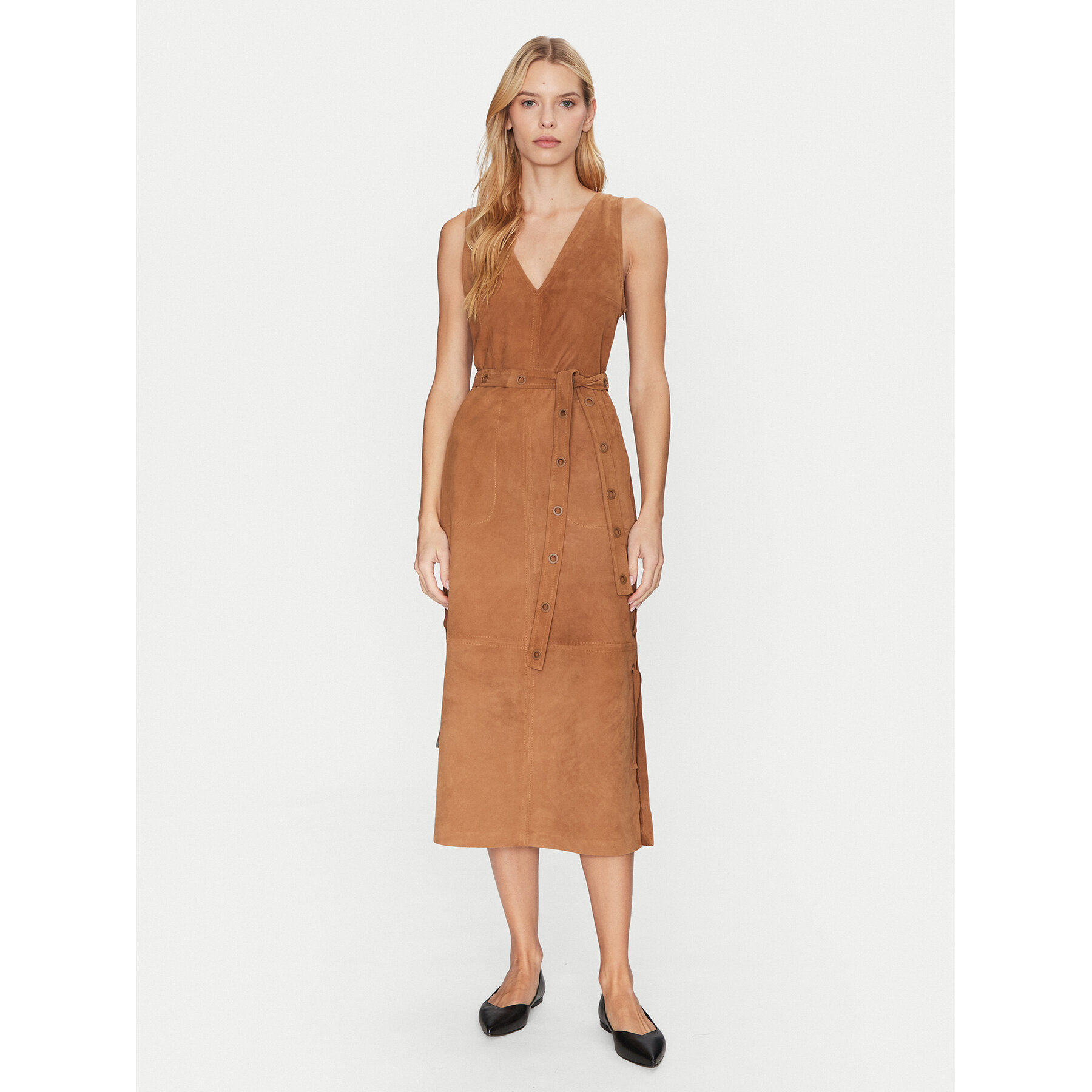 Munthe Lederkleid Filom 251132025116 Braun Regular Fit