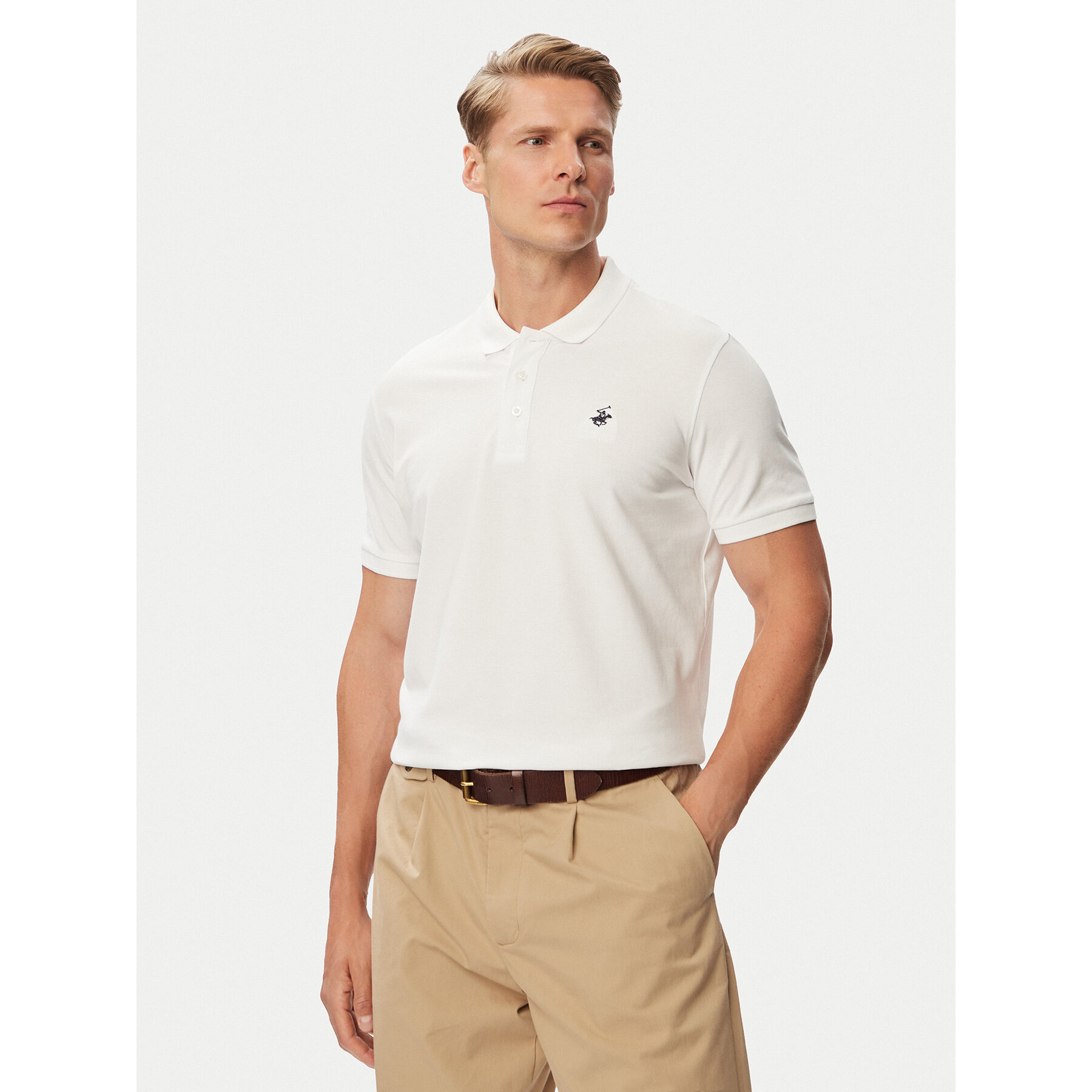 Beverly Hills Polo Club Polo majica P-SS26M-P42560 Bela Regular Fit