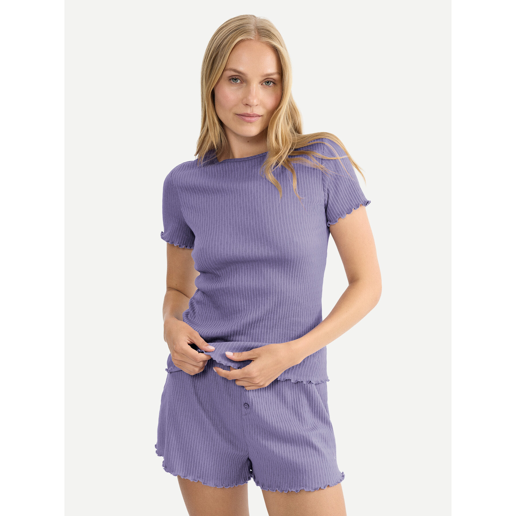 Triumph Pyjama-T-Shirt Mix & Match 10227214 Violett Regular Fit
