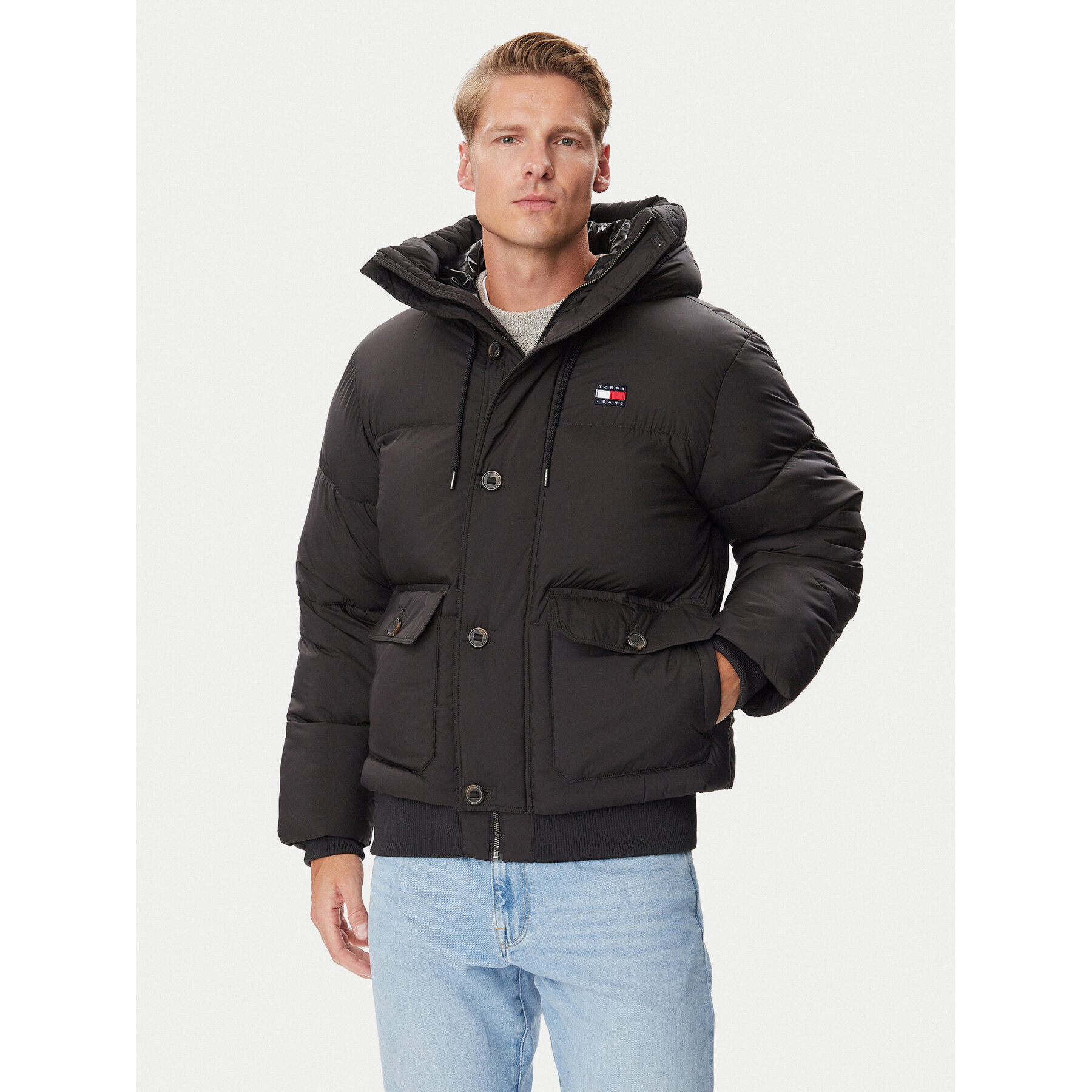 Tommy Jeans Winterjacke Workwear DM0DM23506 Schwarz Relaxed Fit