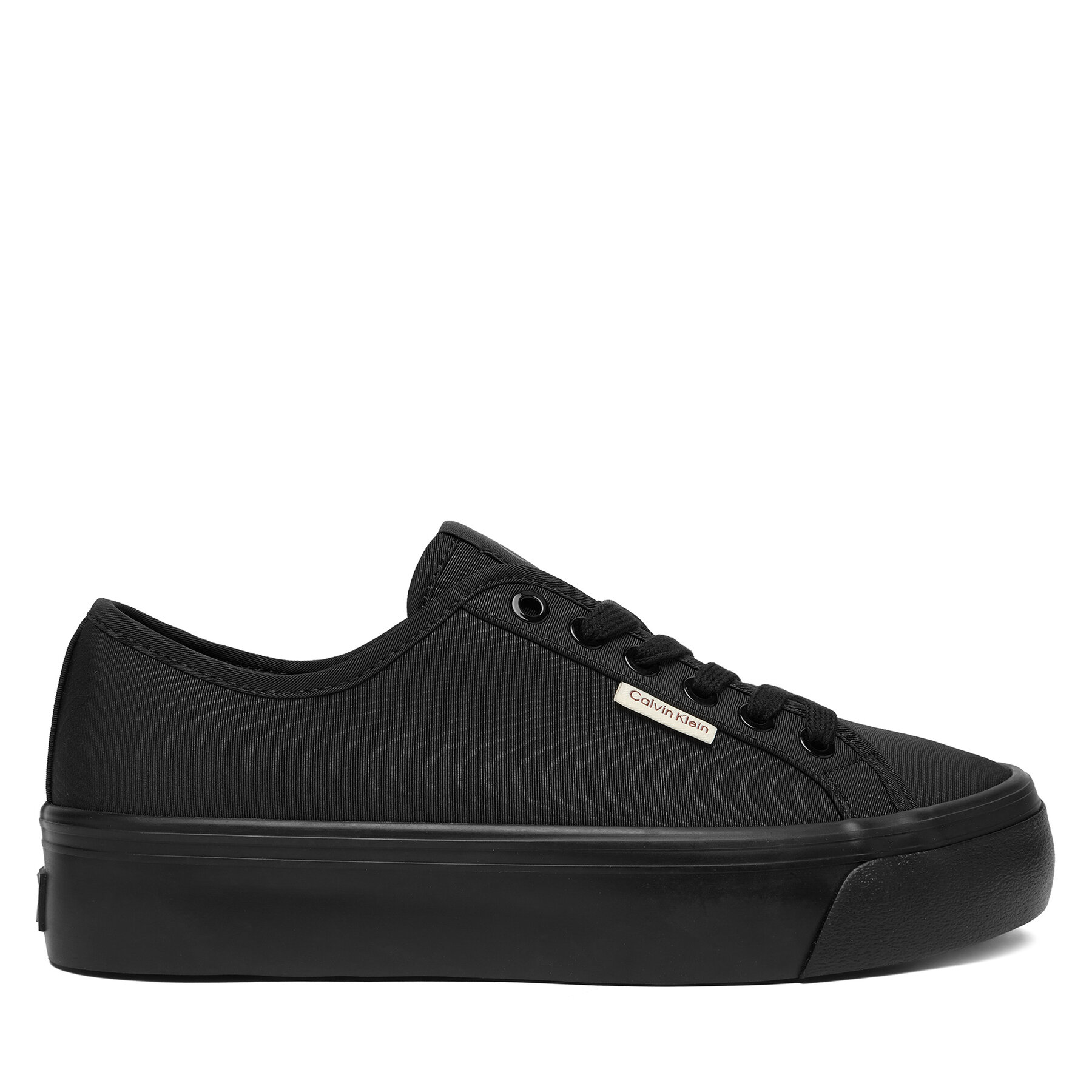 Sportcipők Calvin Klein Vulc Flatform Lace Up Moire YW0YW02012 Fekete