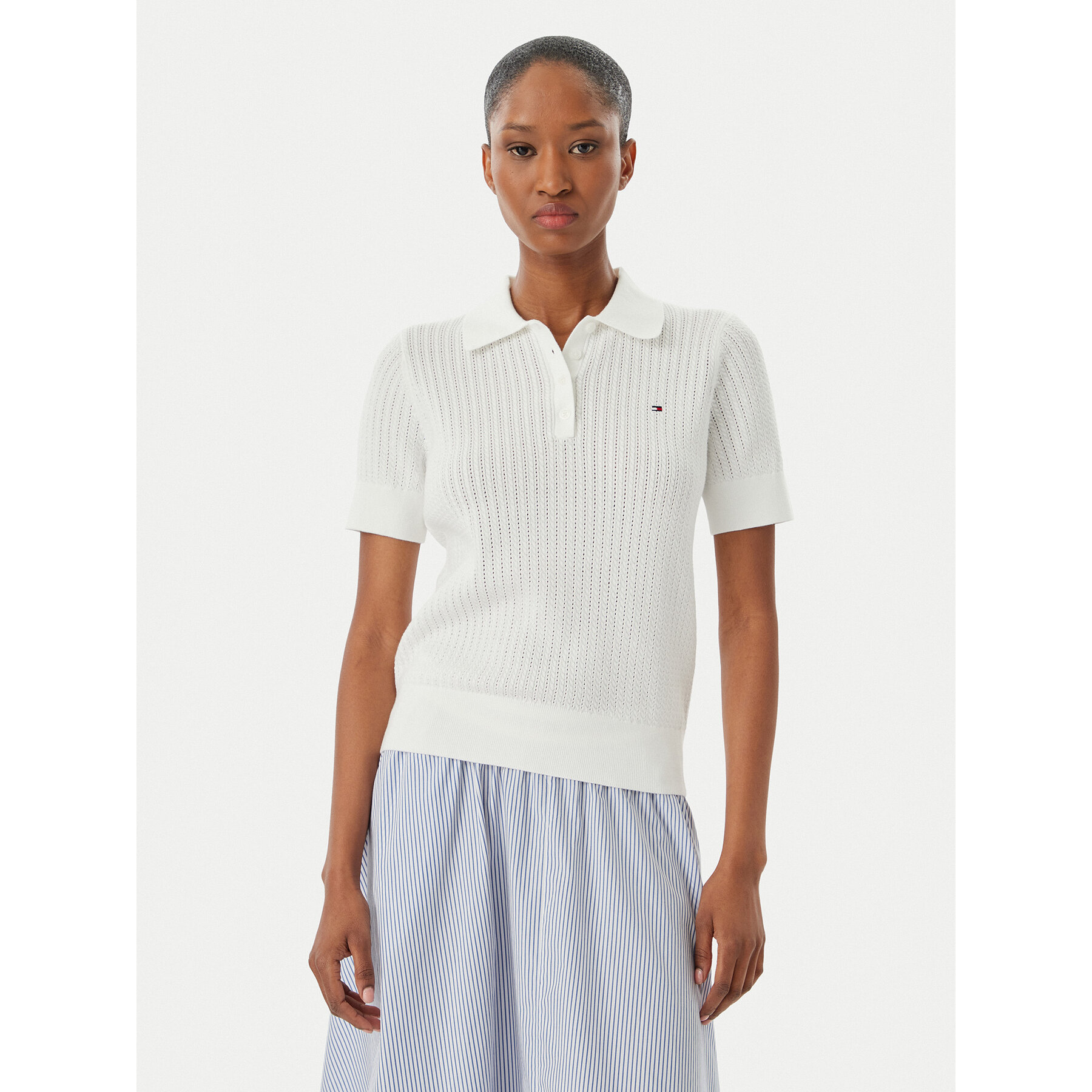 Tommy Hilfiger Polo WW0WW49362 Λευκό Slim Fit