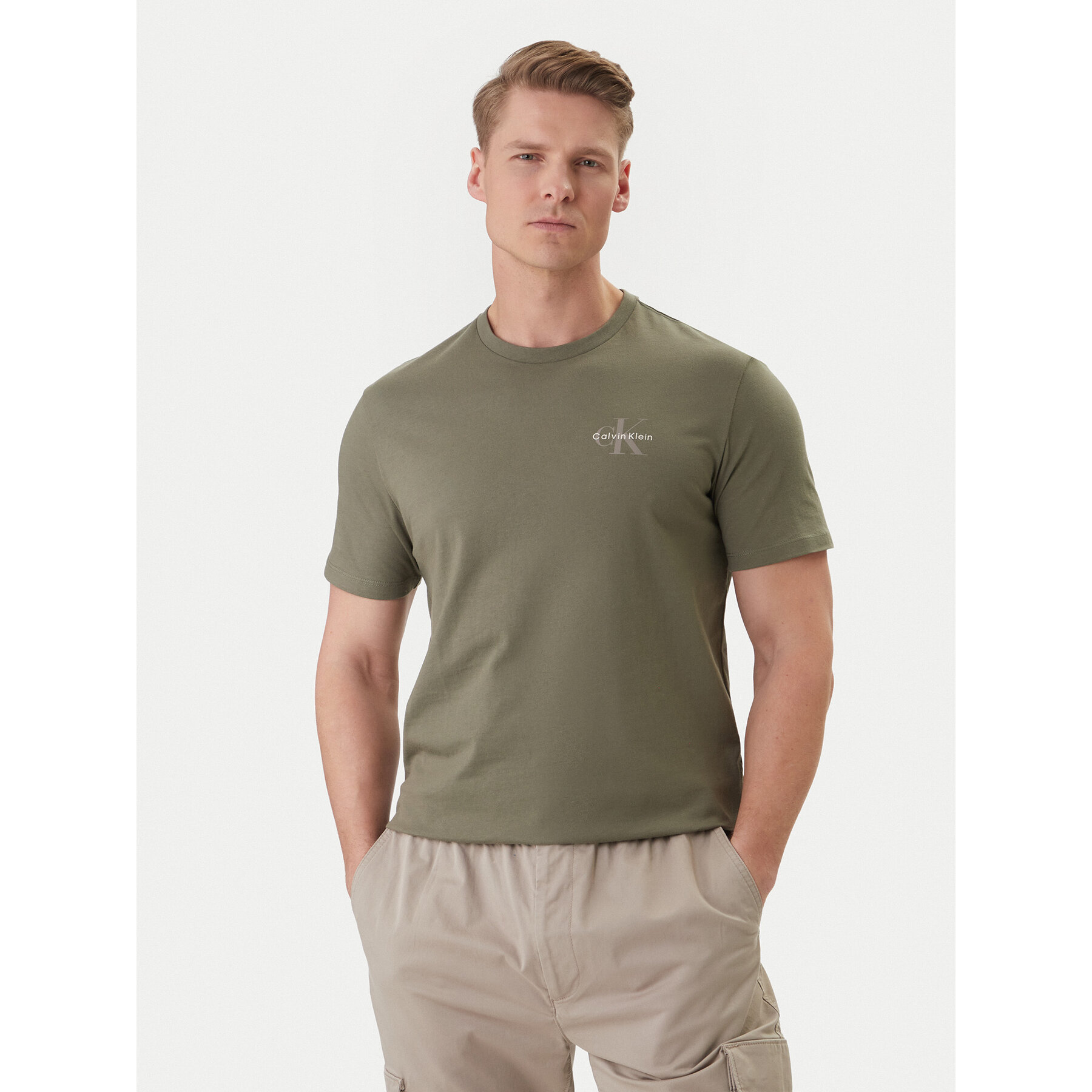 Calvin Klein Jeans T-Shirt LV04RF278G Khakifarben Regular Fit