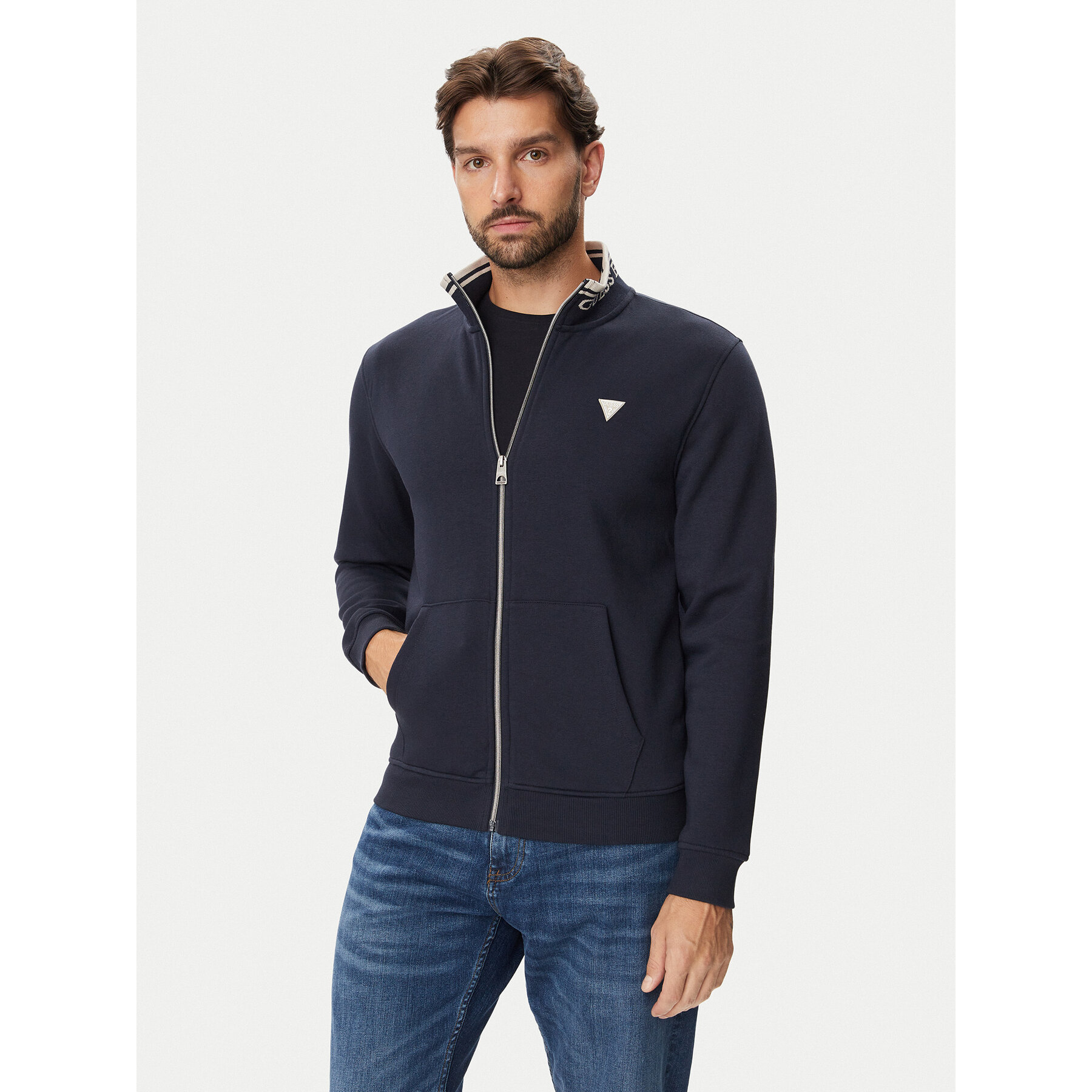 Guess Sweatshirt M6BQ52 K6169 Dunkelblau Slim Fit