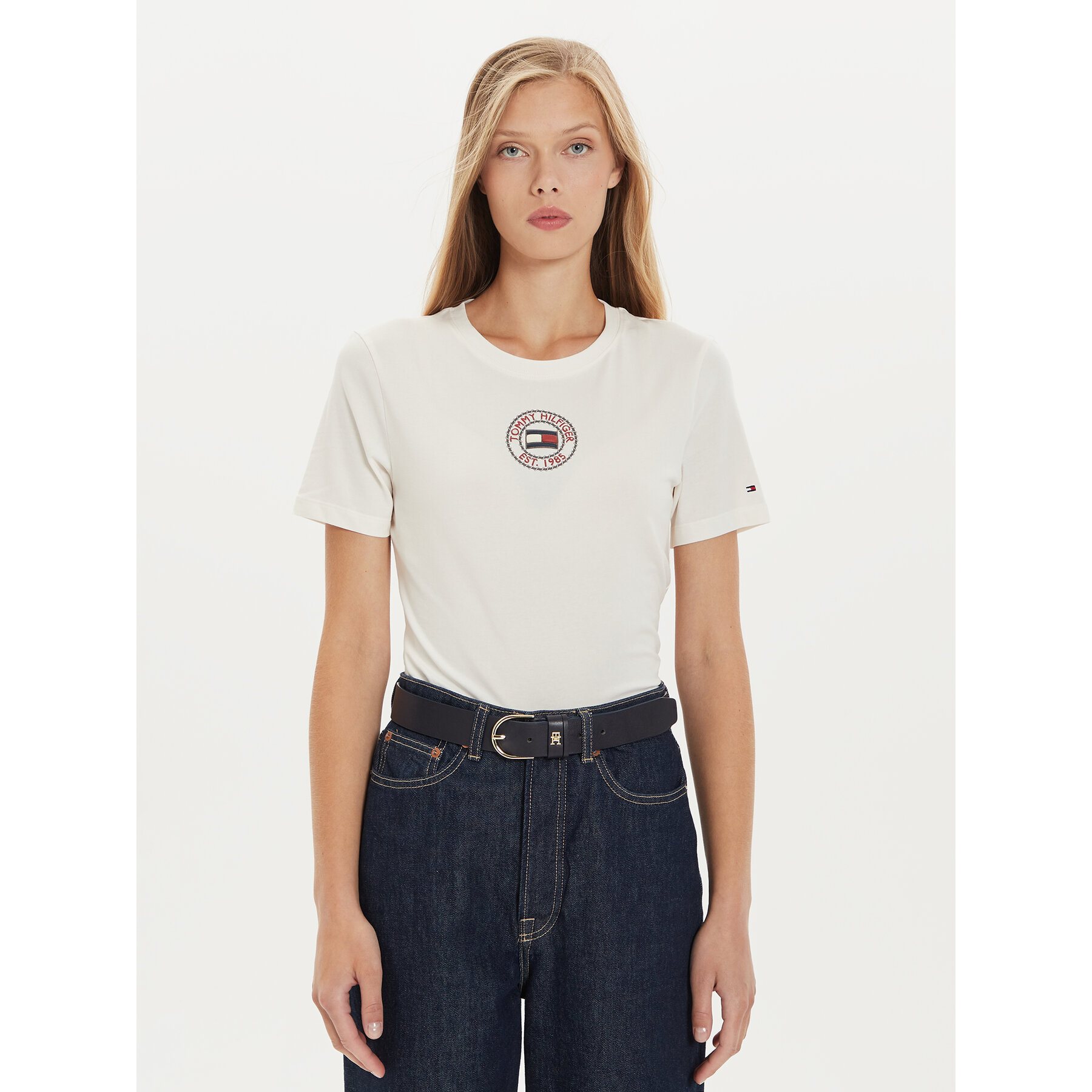 Tommy Hilfiger T-Shirt Nautical Graphic WW0WW43652 Λευκό Slim Fit