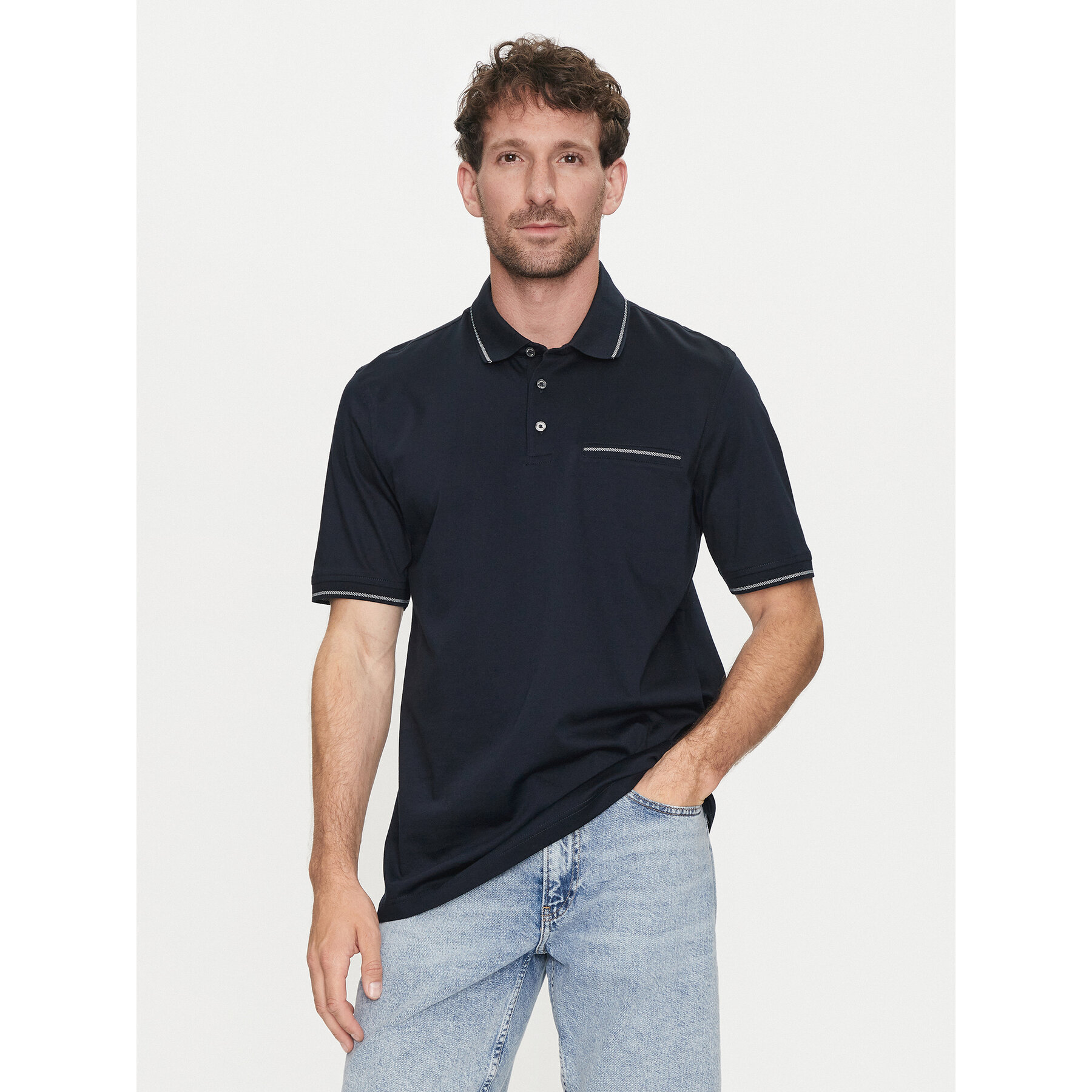 Bugatti Polo 8151 55100A Σκούρο μπλε Regular Fit