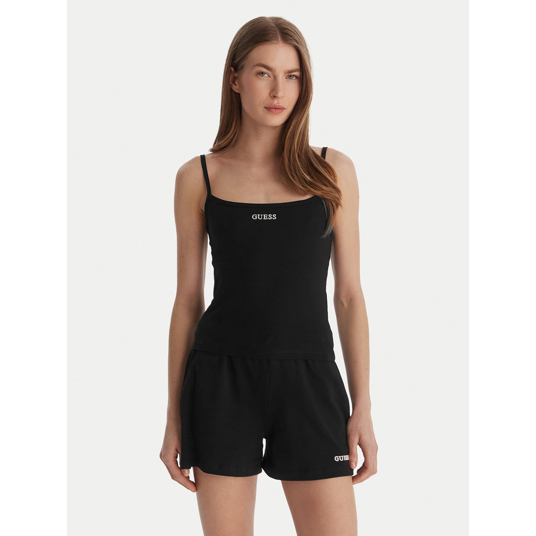 Guess Τοπ E6GP02 J1314 Μαύρο Regular Fit