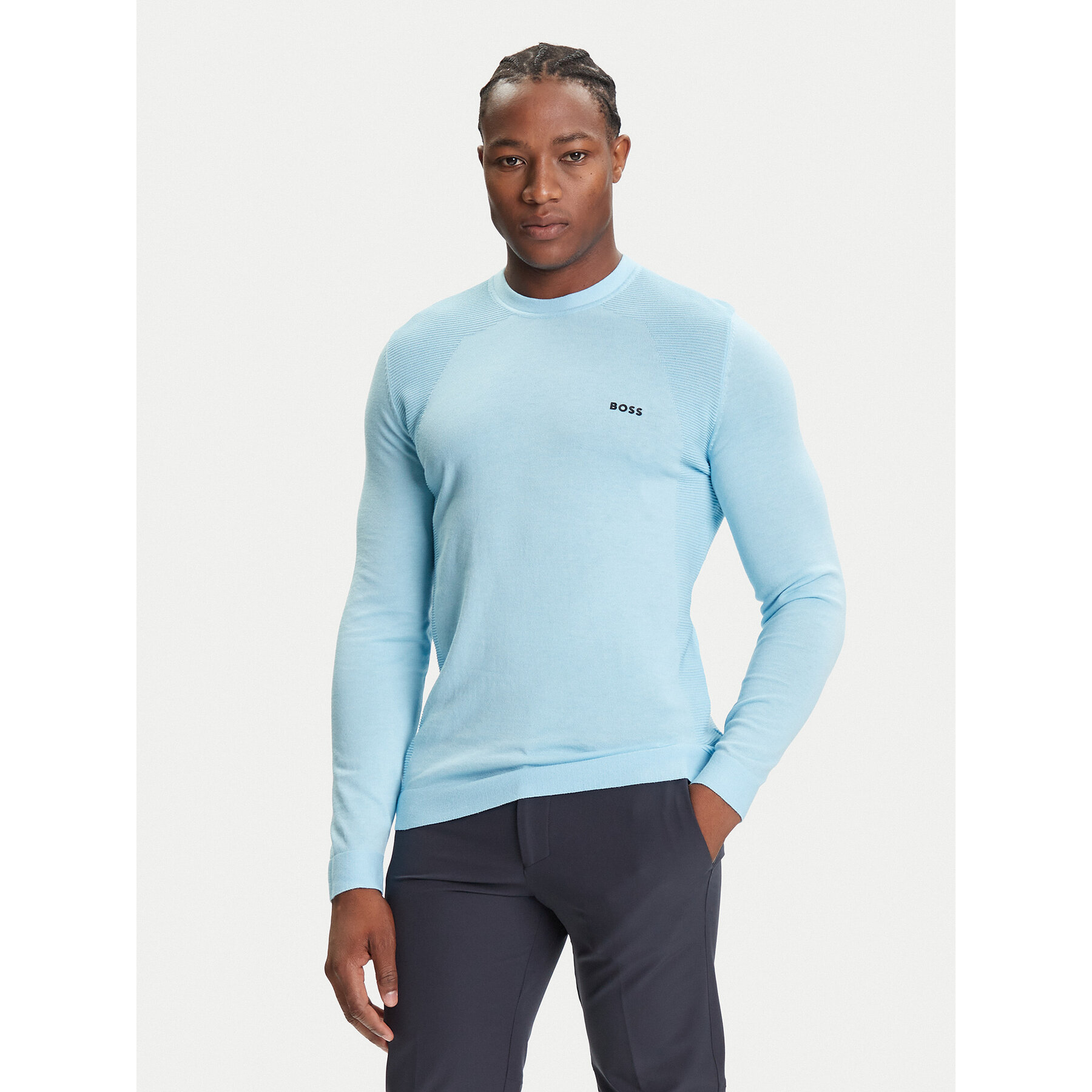 BOSS Pullover K_Momentum 50541944 Himmelblau Regular Fit