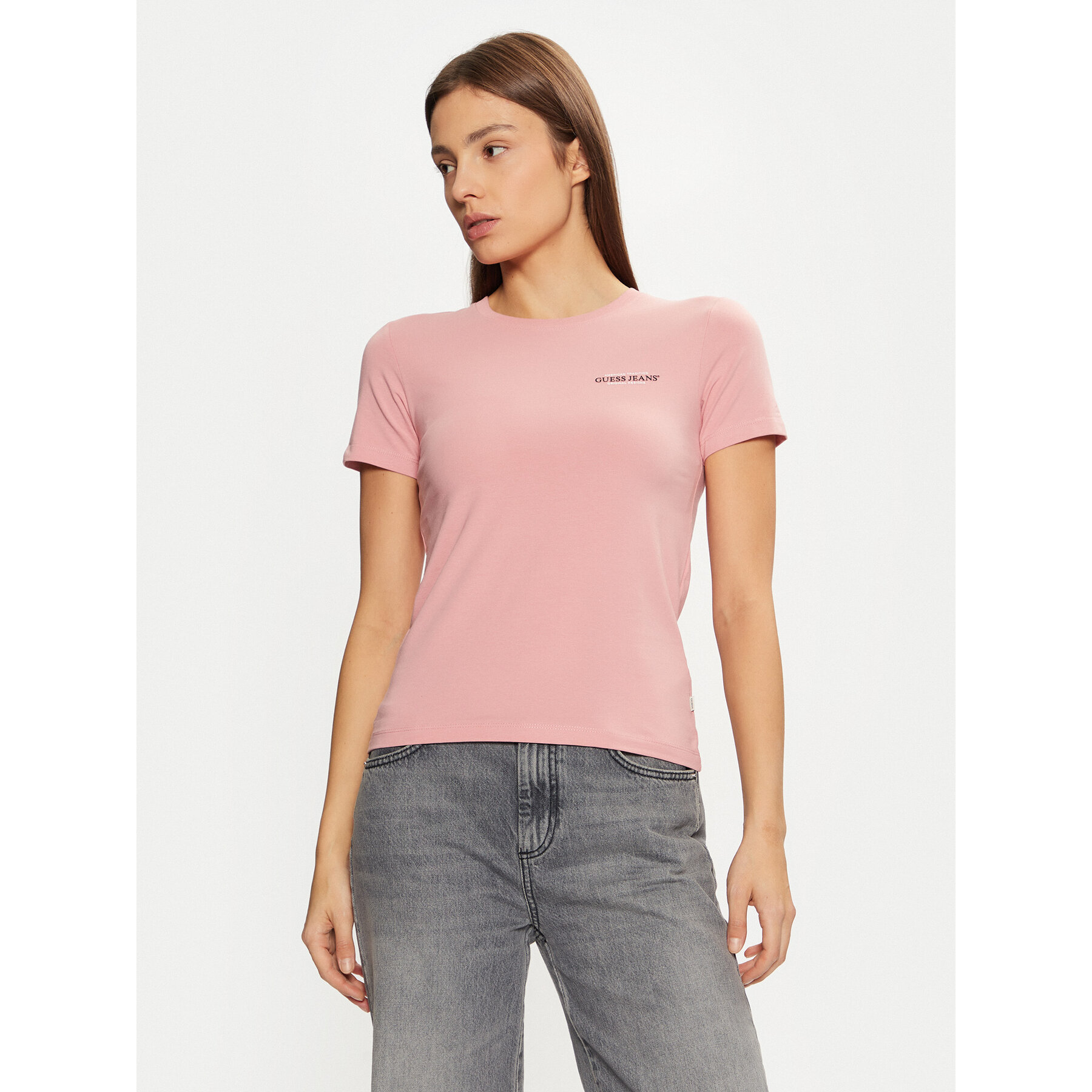 Guess Jeans Póló W4YI02 J1314 Rózsaszín Regular Fit