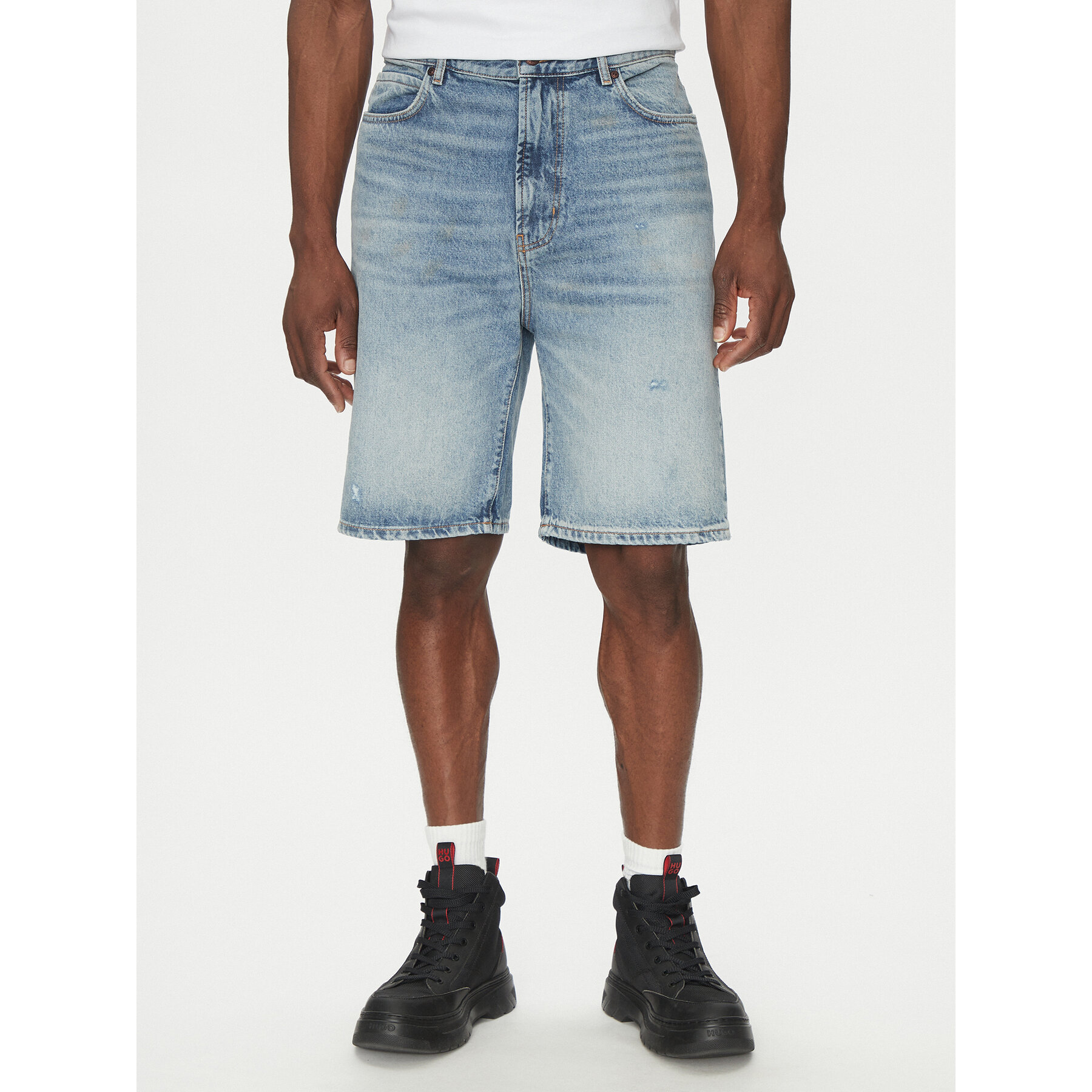 HUGO Jeansshorts 50537709 Blau Regular Fit