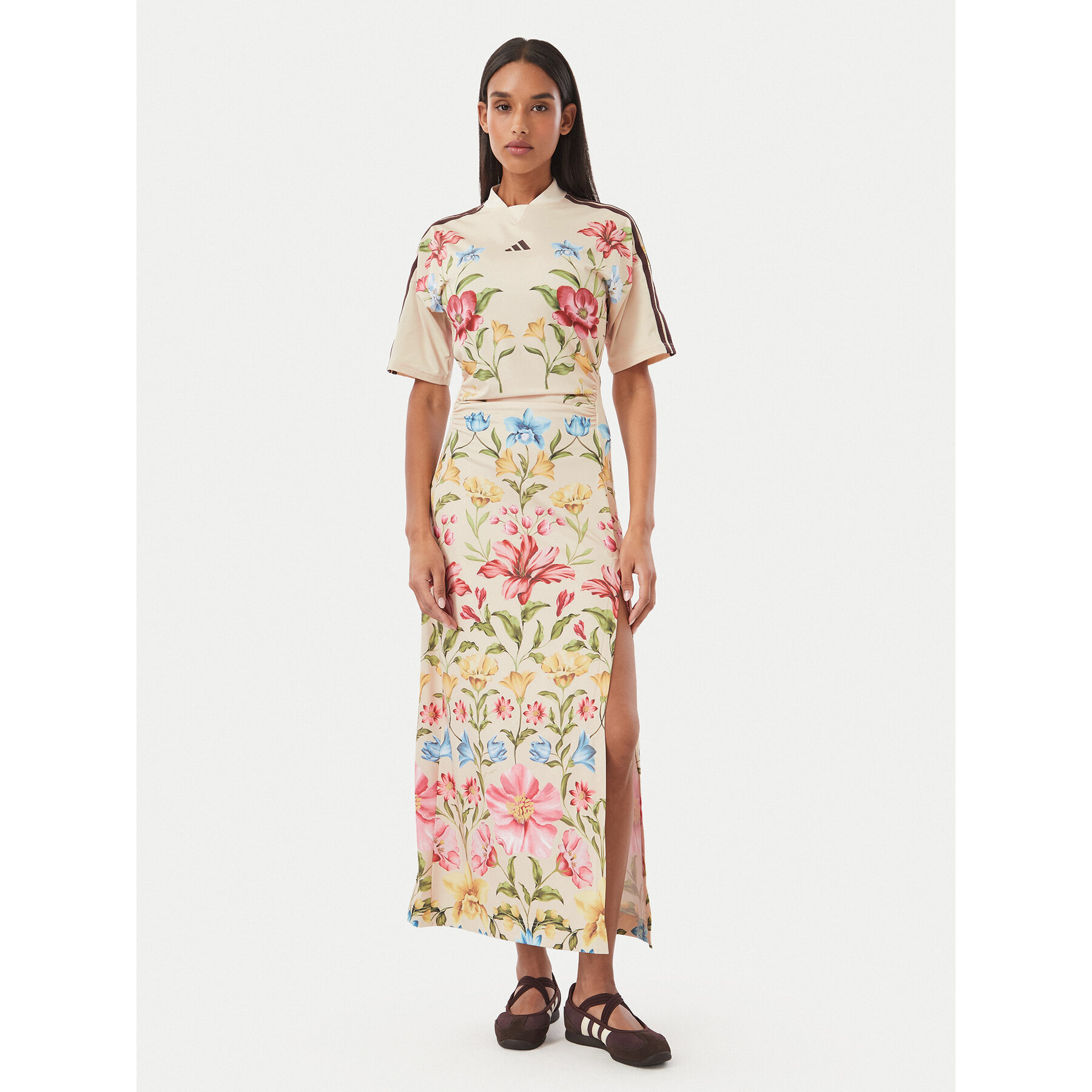 adidas Kleid für den Alltag Adidas X Farm Rio Premium KR0257 Creme Slim Fit