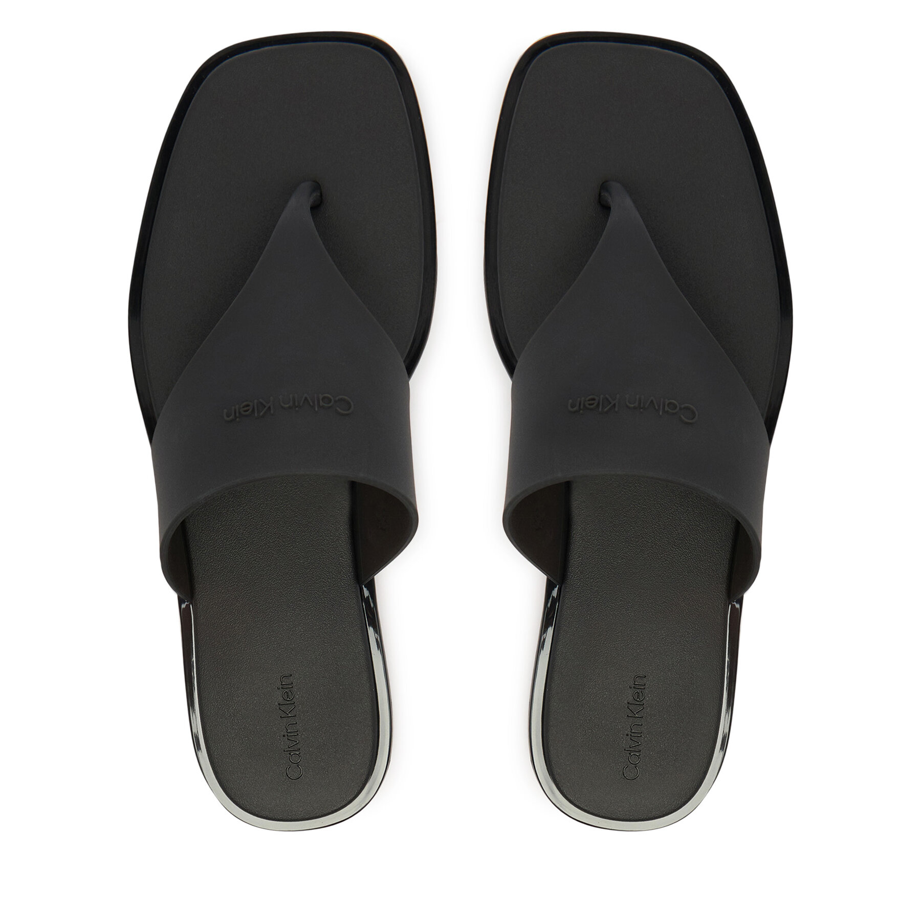Žabky Calvin Klein Jelly Sandal Thong Mat Tran Tpu HW0HW02964 Čierna
