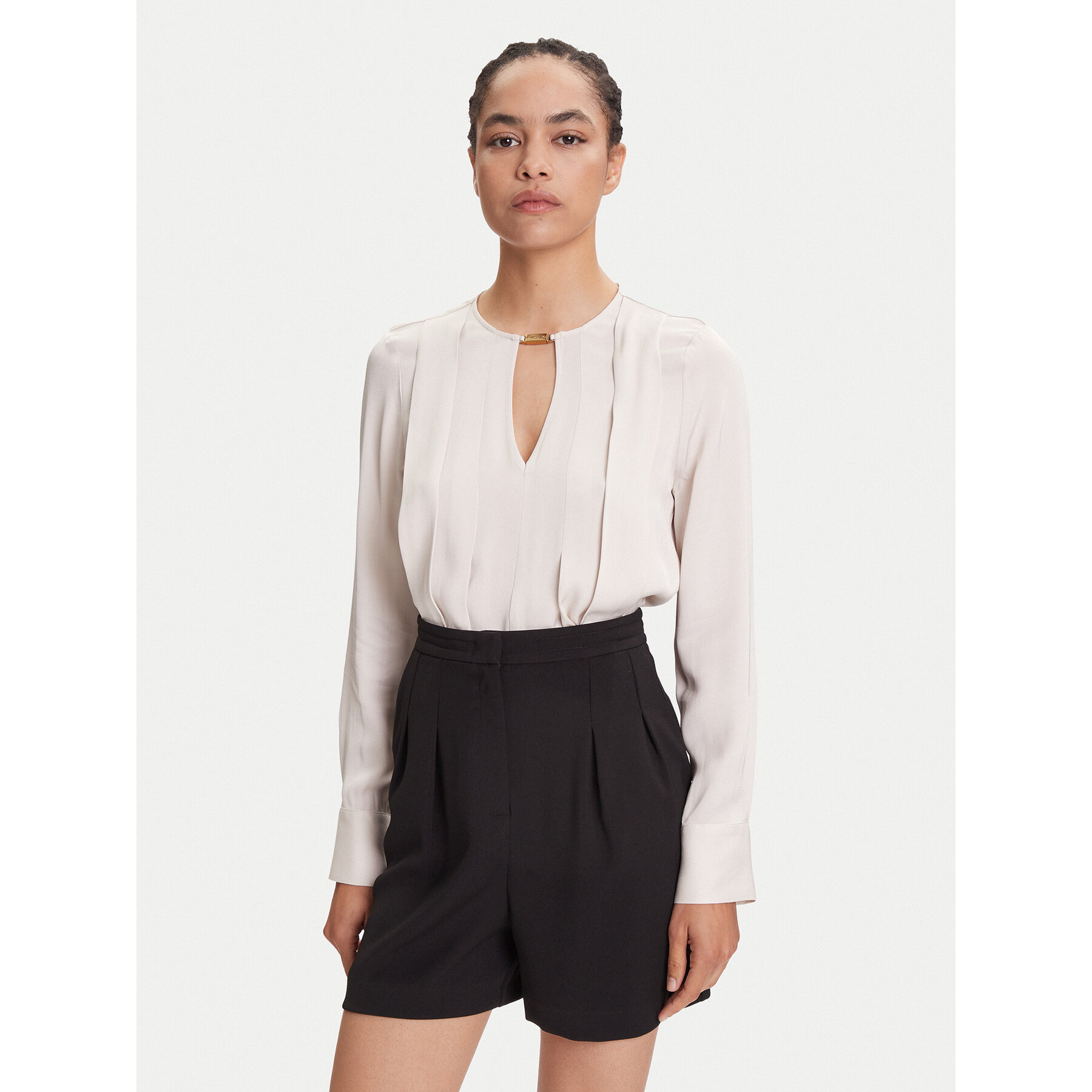 Marciano Guess Bluse 5YGH14 7356A Écru Regular Fit