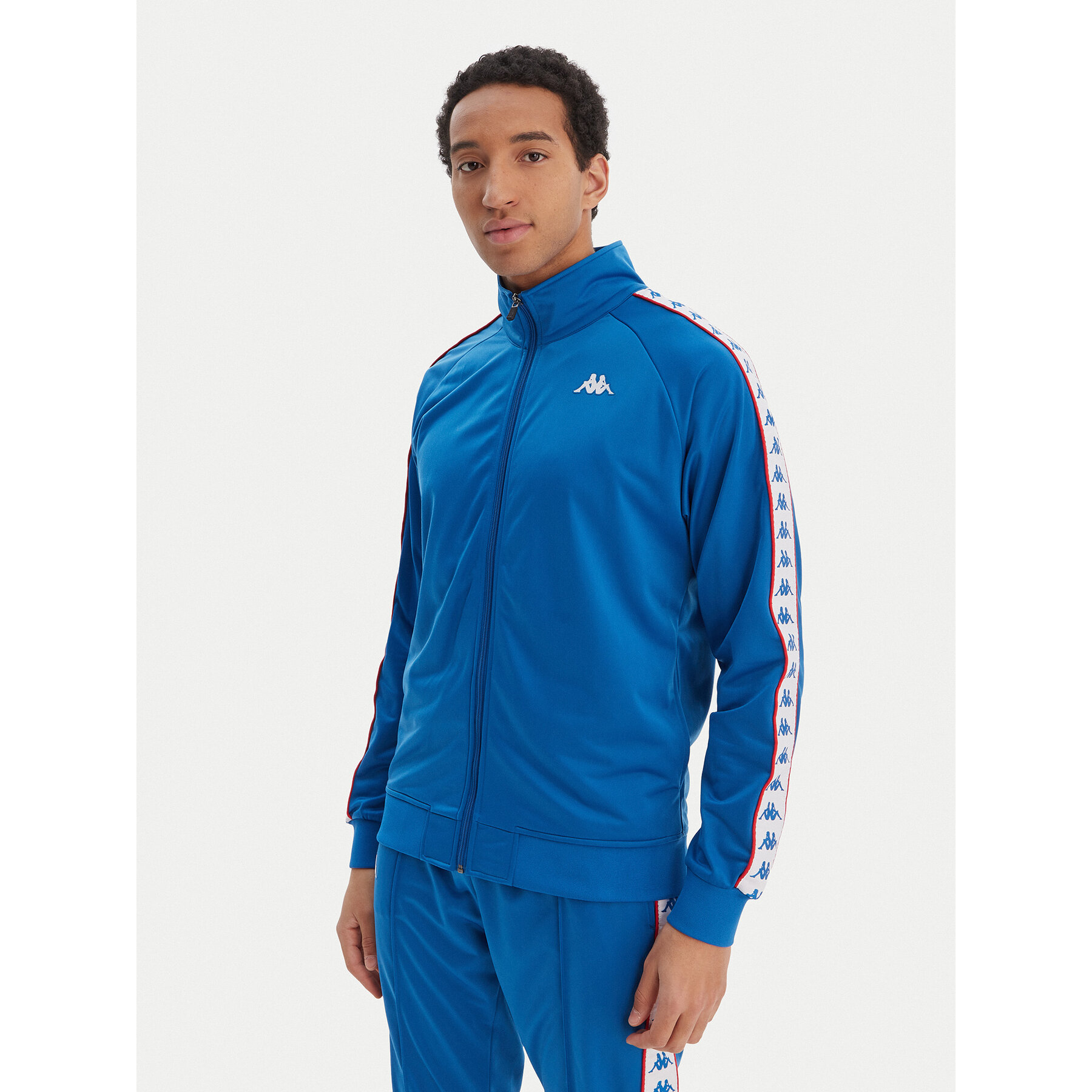 Kappa Majica dugih rukava Banda Anniston 301EFU0 Plava Slim Fit