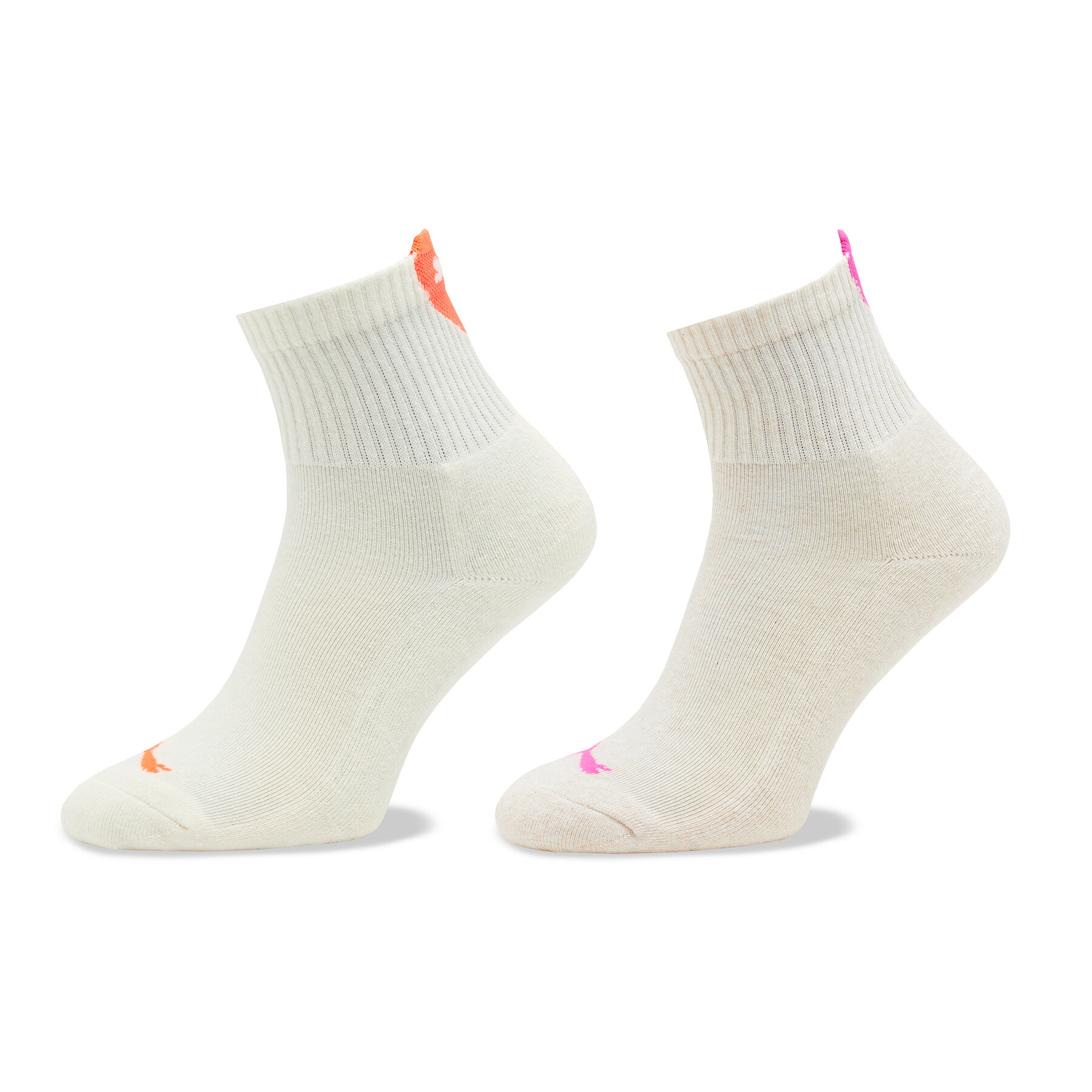 Set od 2 para niskih ženskih čarapa Puma Women Heart Short Sock 2P 938020 Oatmeal 02