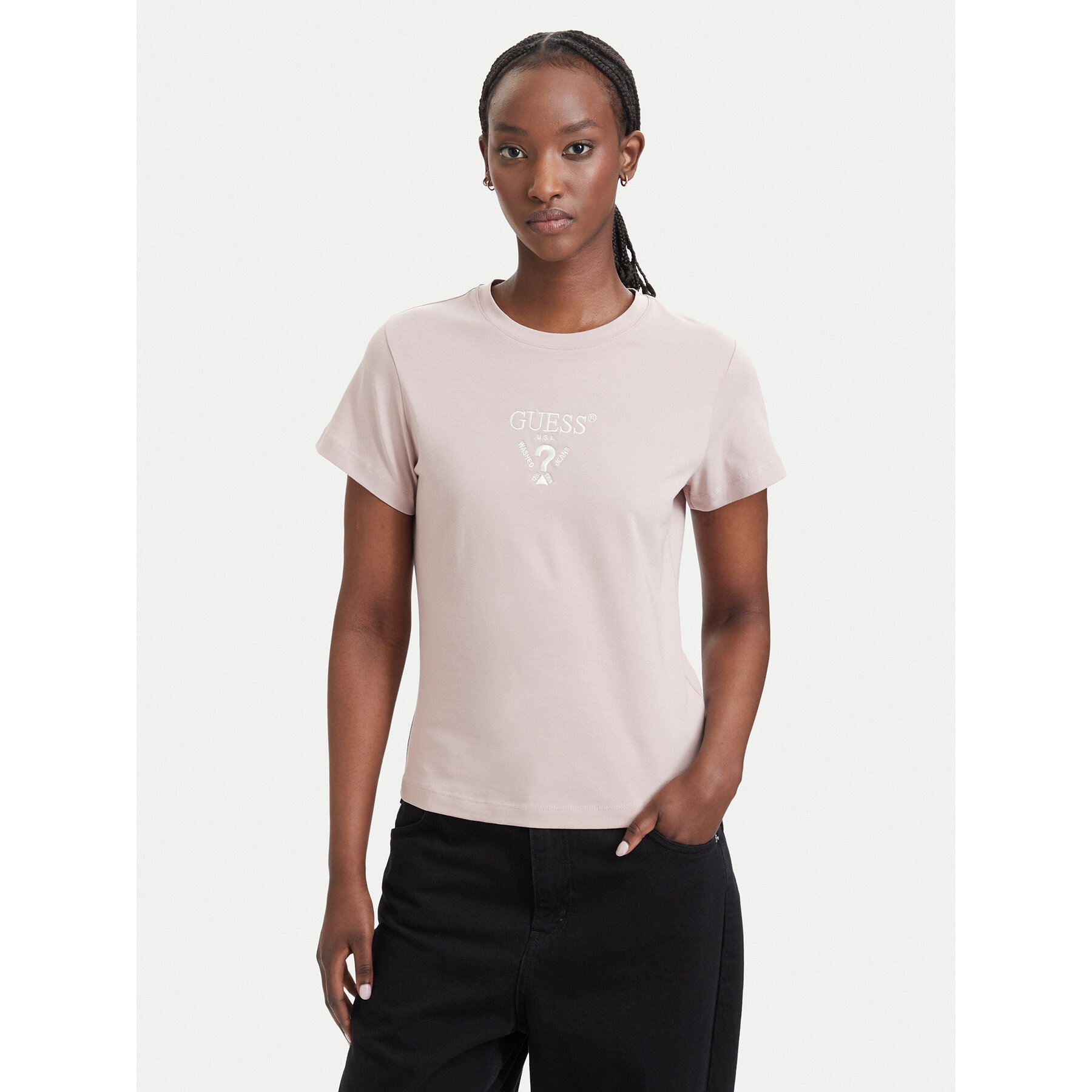 Guess T-Shirt V4YI21 KCDH1 Rosa Regular Fit