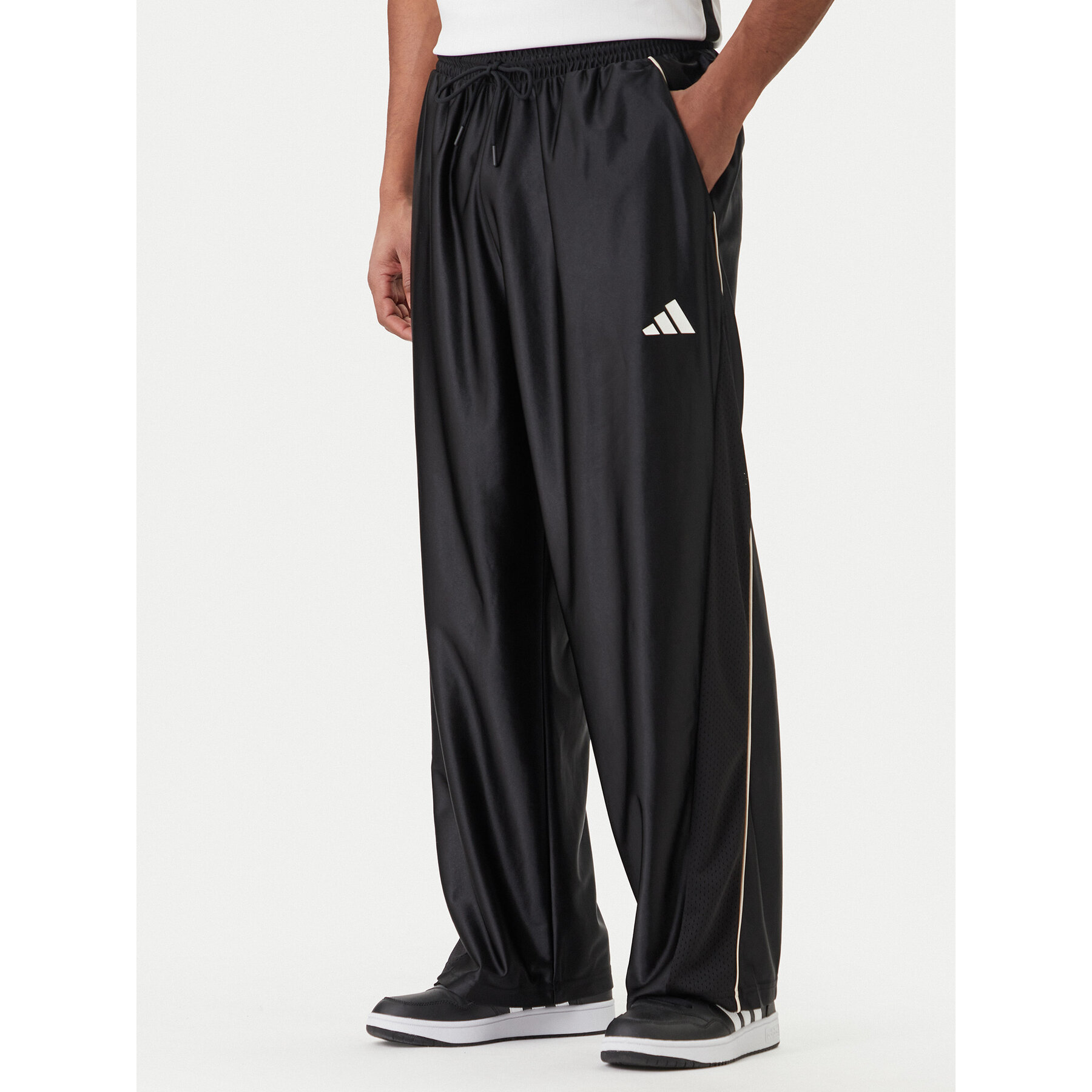 adidas Jogginghose Stadium Shiny JZ6848 Schwarz Loose Fit