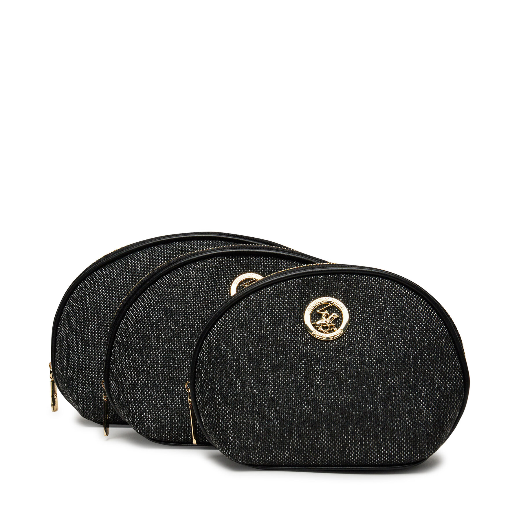 Set de genți pentru cosmetice Beverly Hills Polo Club BHPC-U1-007-SS25 (3-pack) Negru