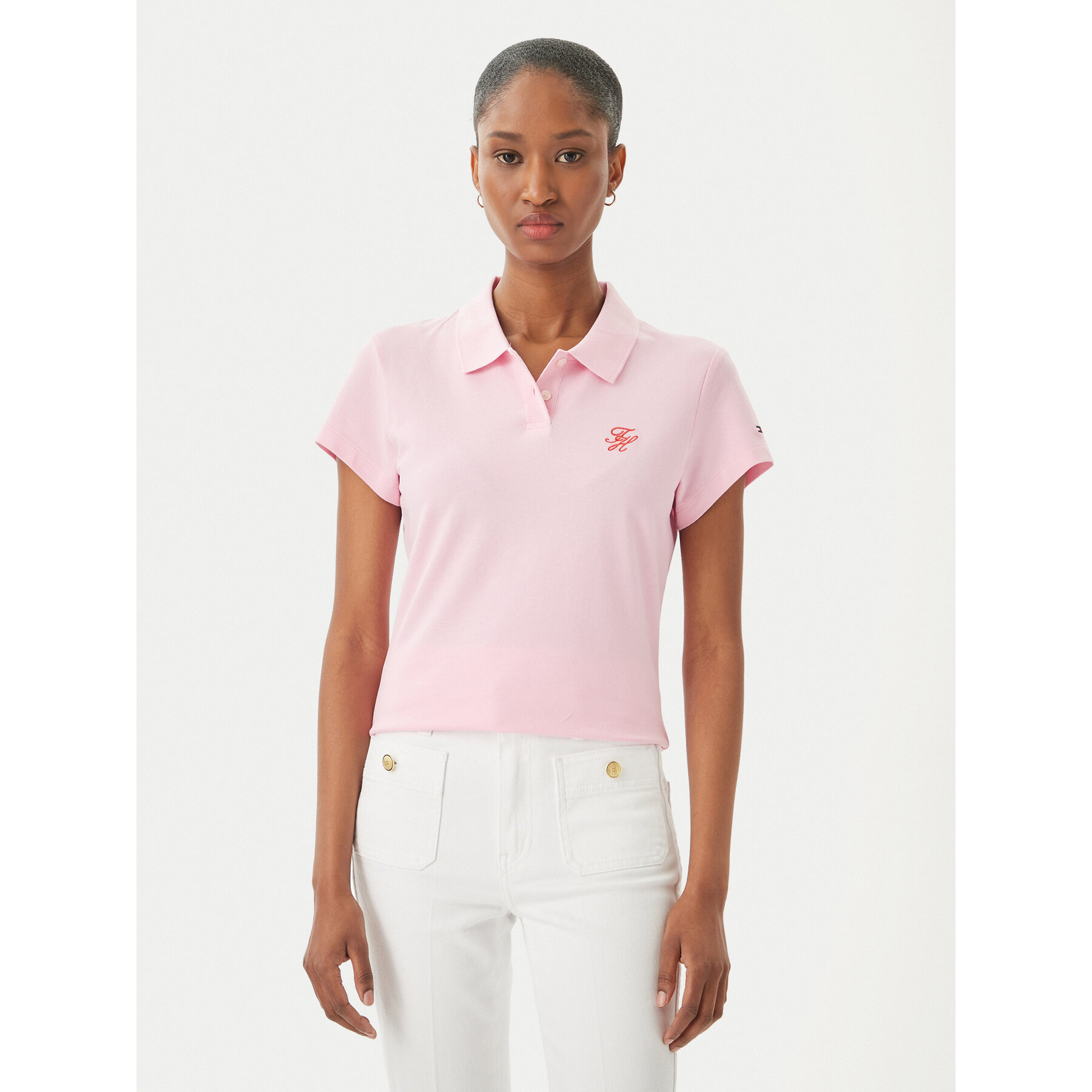 Tommy Hilfiger Poloshirt 1985 Logo WW0WW49259 Hellrosa Slim Fit