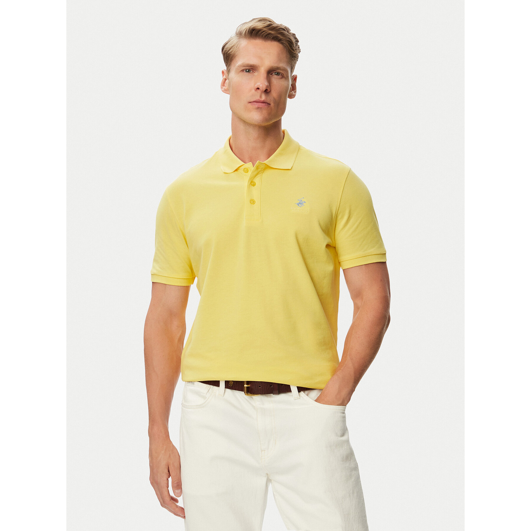 Beverly Hills Polo Club Polo P-SS26M-P42560_BBU Žuta Regular Fit
